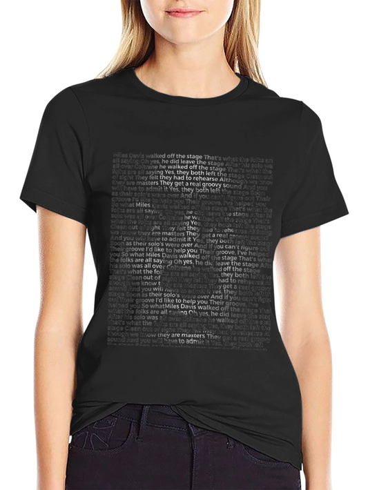 Miles Davis Text Graphic T-Shirt - Cool Jazz Fan Tee