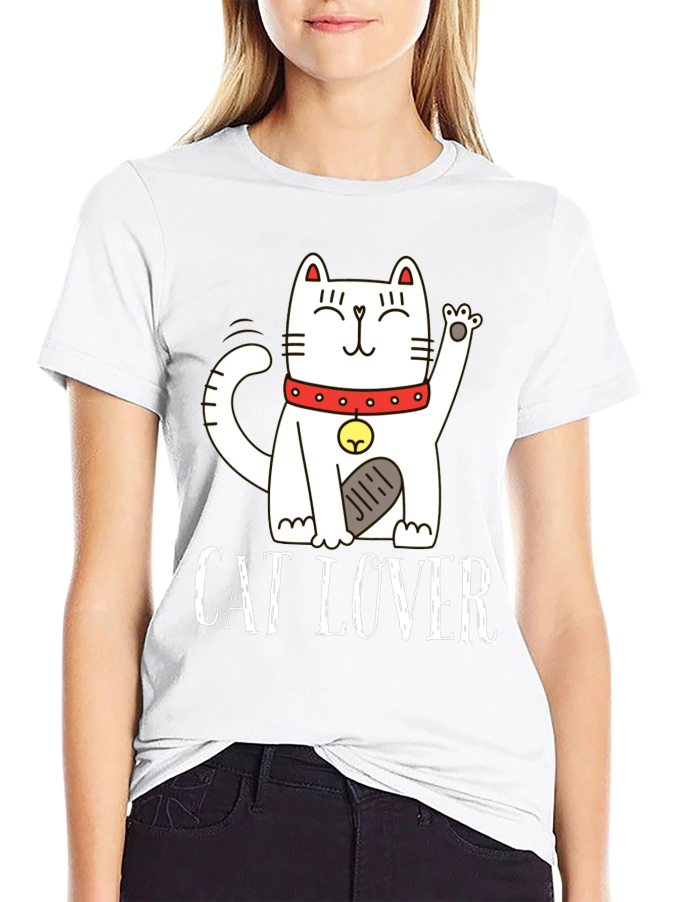 Cat Lover Graphic Tee - Black