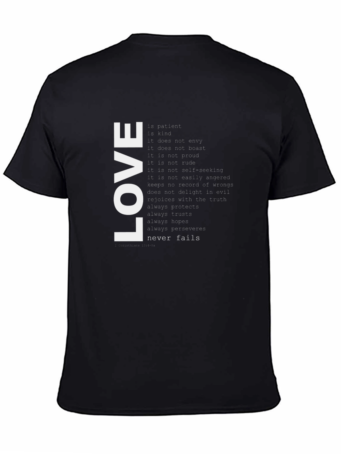 Love Never Fails Graphic Tee - Black