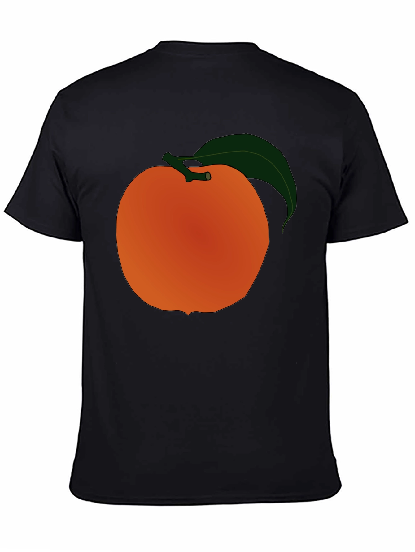 Orange Fruit Graphic Black T-Shirt