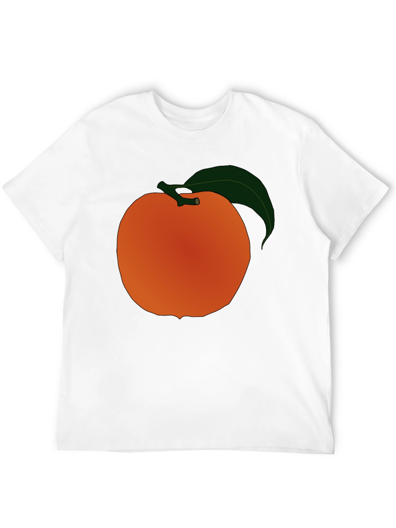 Orange Fruit Graphic Black T-Shirt