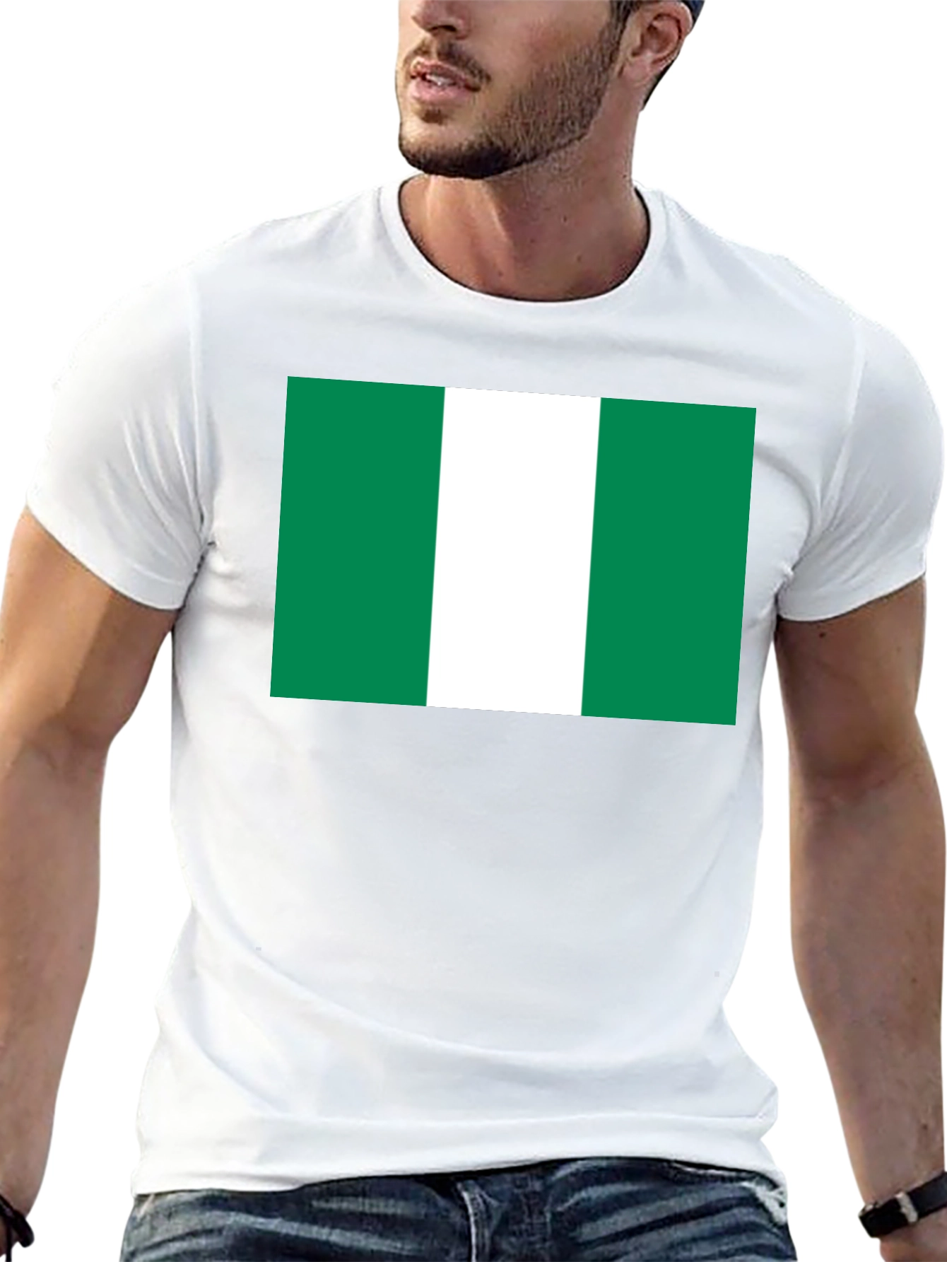 Nigeria Flag T-Shirt - Black Cotton Tee