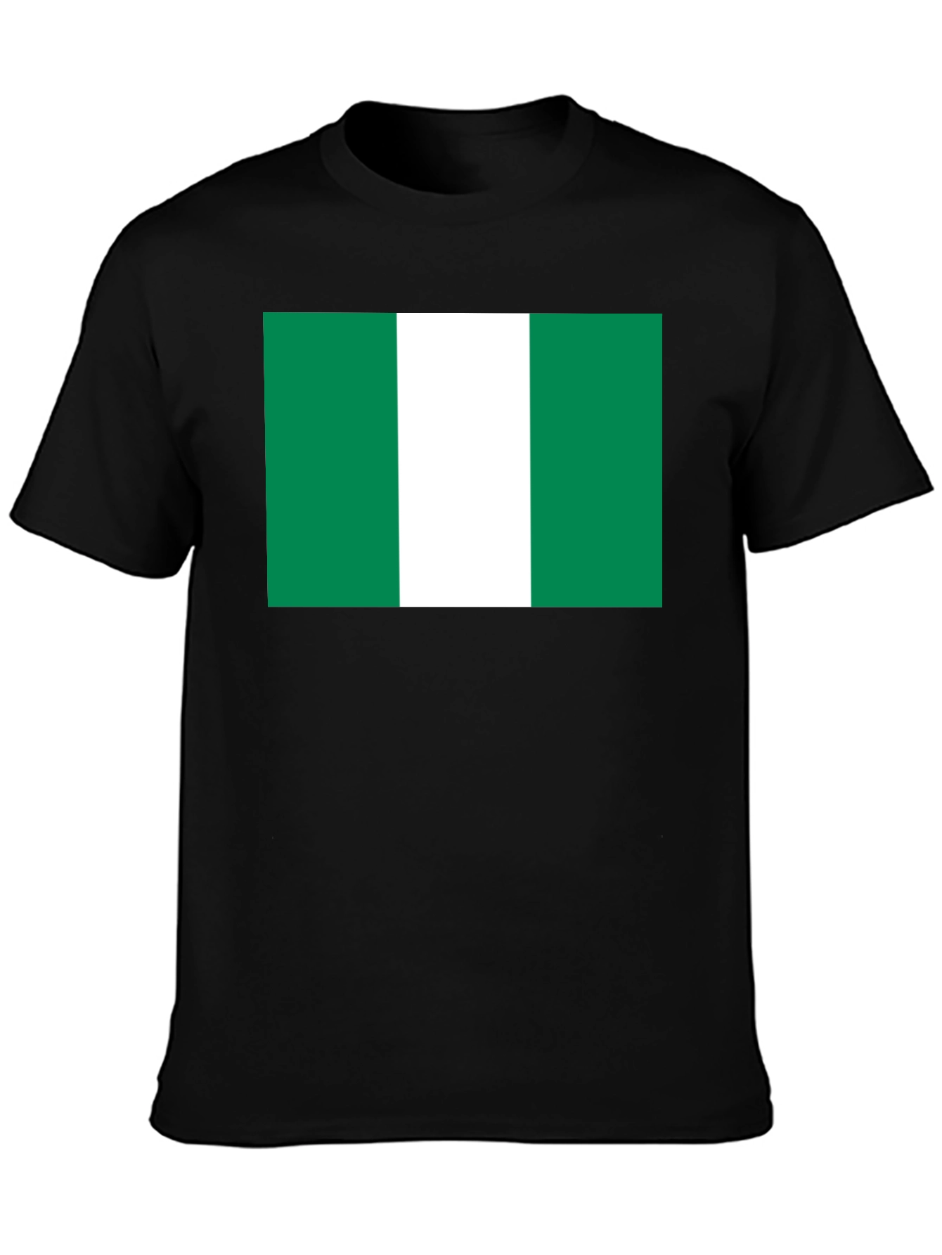 Nigeria Flag T-Shirt - Black Cotton Tee