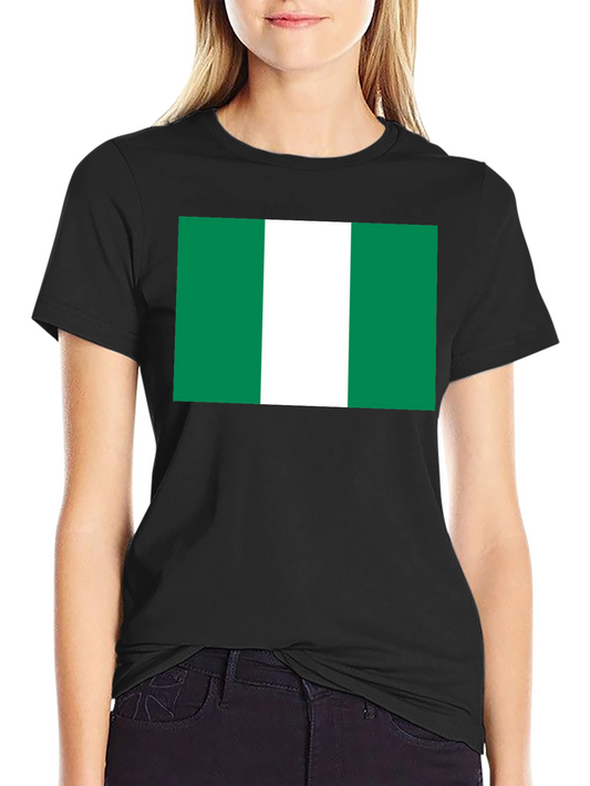 Nigeria Flag T-Shirt - Black Cotton Tee