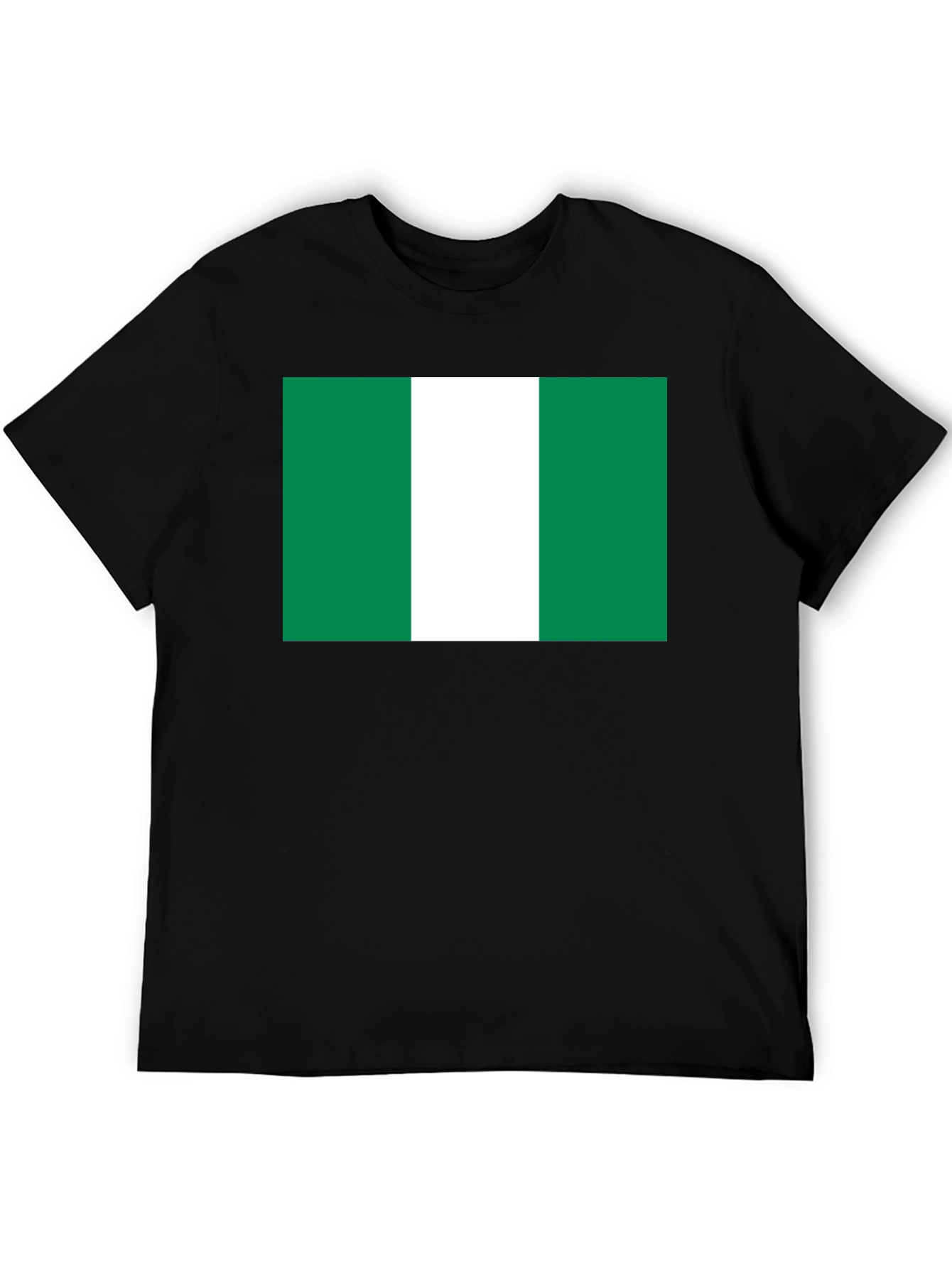 Nigeria Flag T-Shirt - Black Cotton Tee