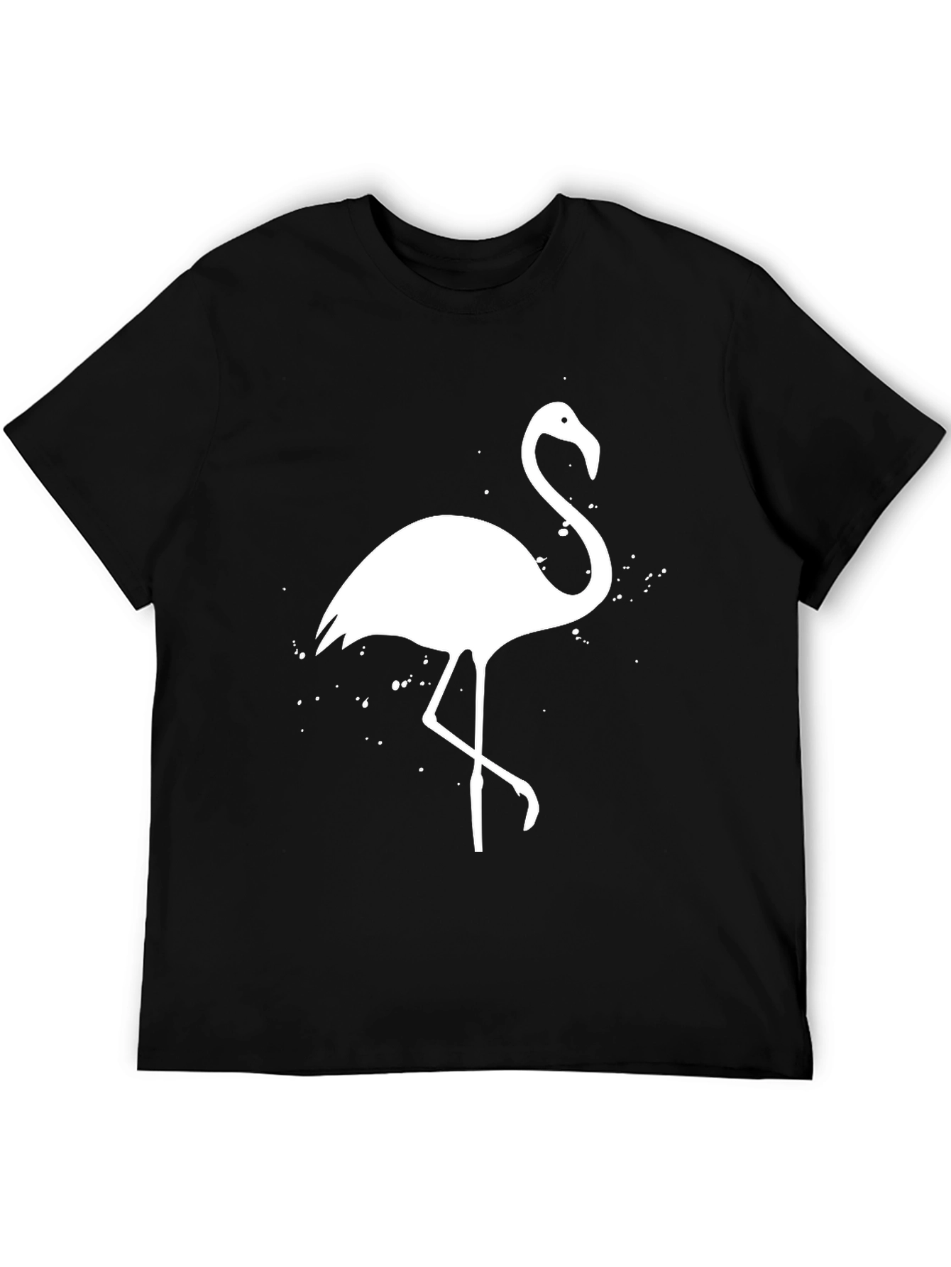 Flamingo Graphic Tee - Black Cotton T-Shirt