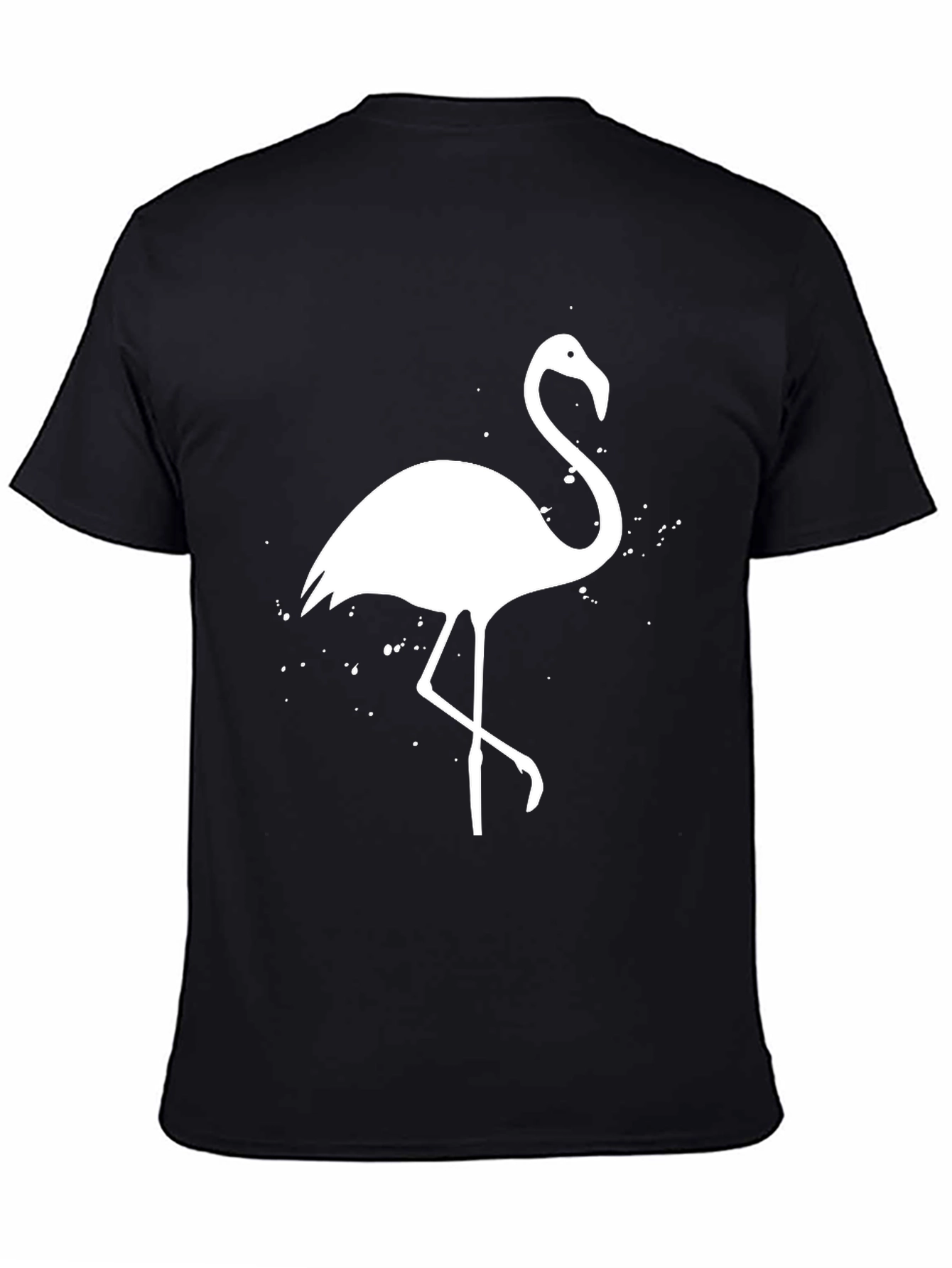 Flamingo Graphic Tee - Black Cotton T-Shirt