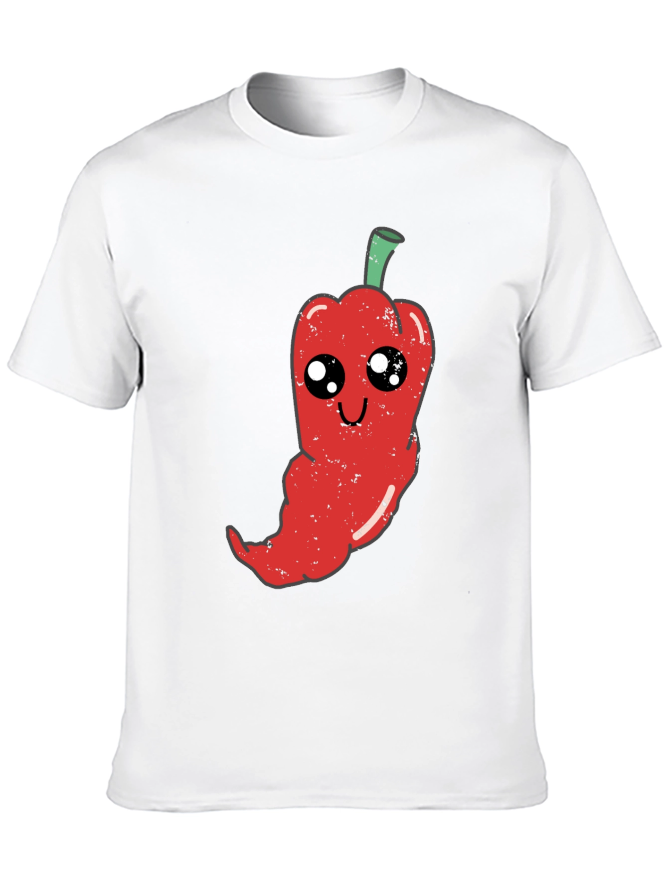 Kawaii Pepper Graphic Tee - Soft Black Cotton T-Shirt