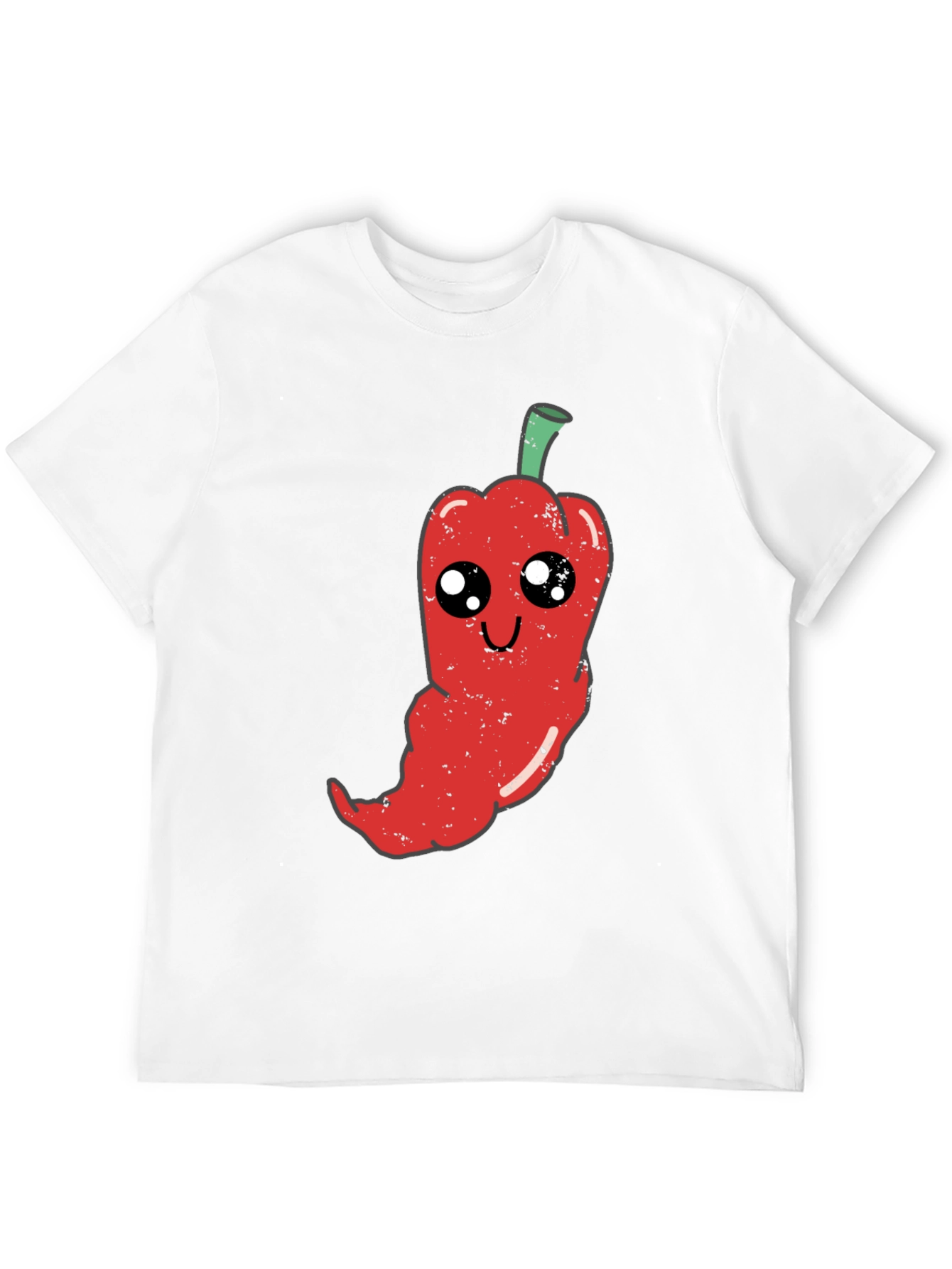 Kawaii Pepper Graphic Tee - Soft Black Cotton T-Shirt