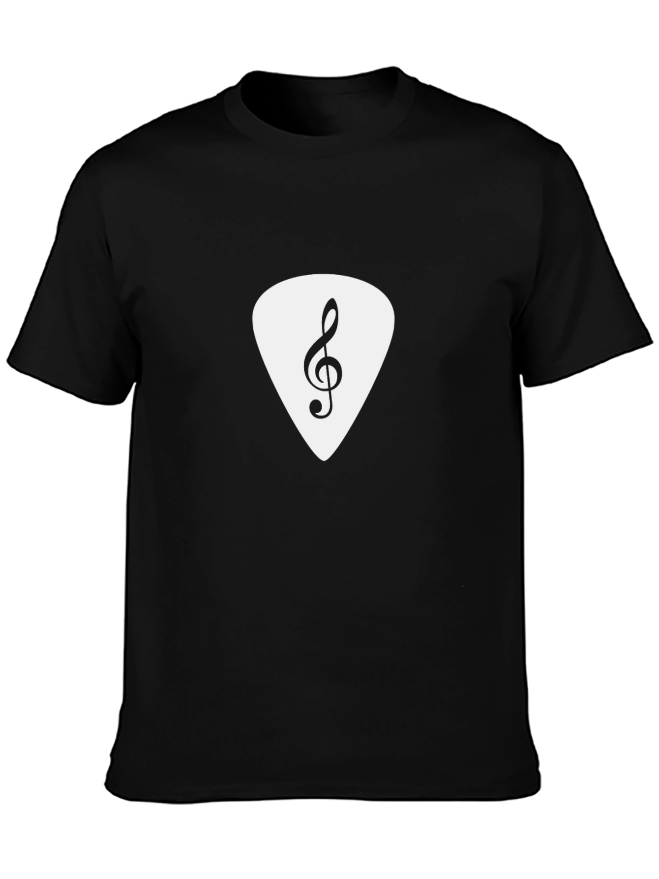 Music Note Guitar Pick Tee - Classic Black