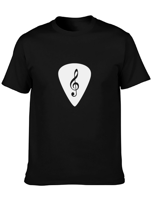 Music Note Guitar Pick Tee - Classic Black