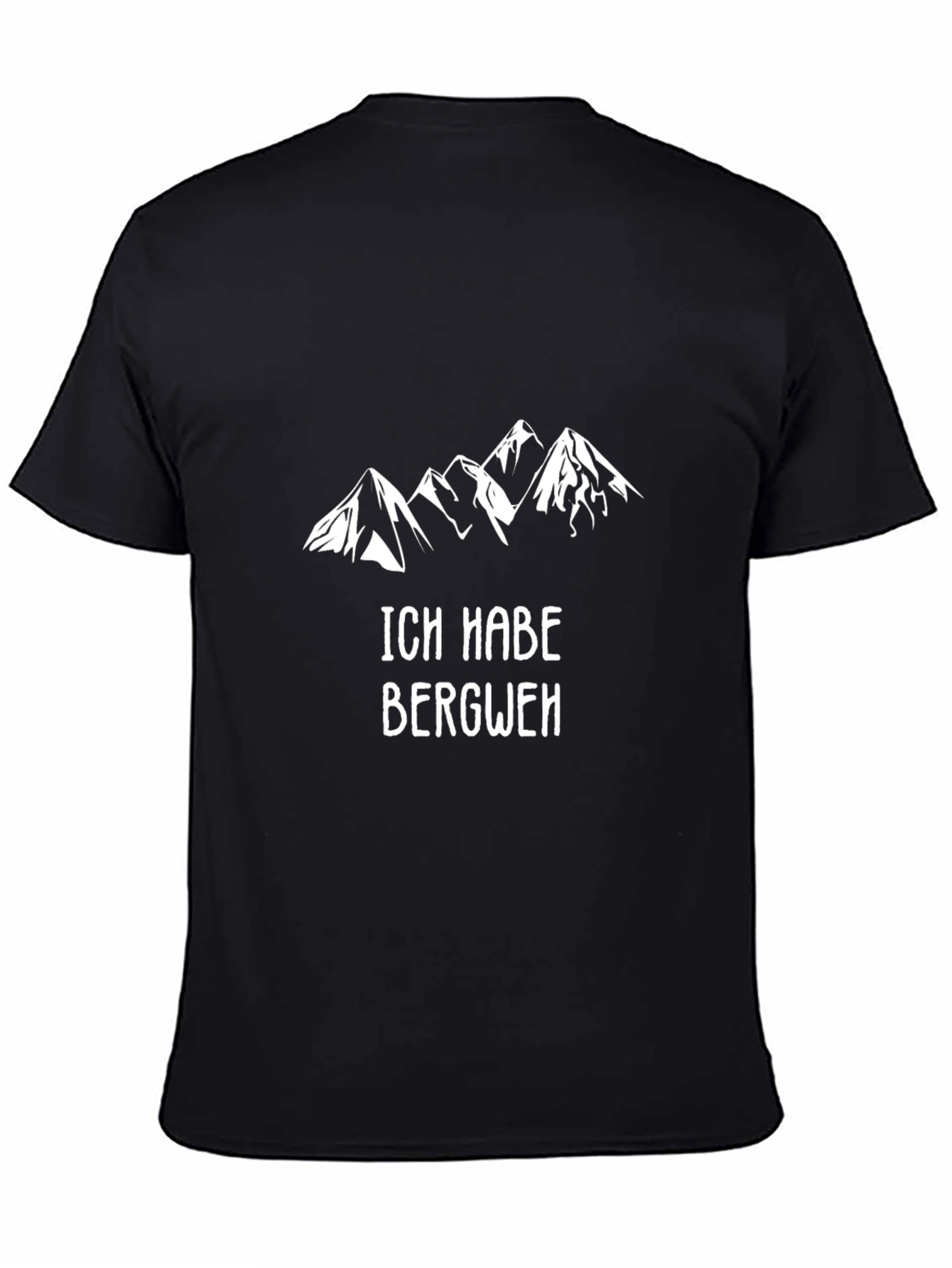 Ich Habe Bergweh Mountain Graphic Black T-Shirt