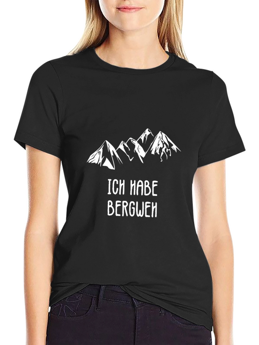 Ich Habe Bergweh Mountain Graphic Black T-Shirt
