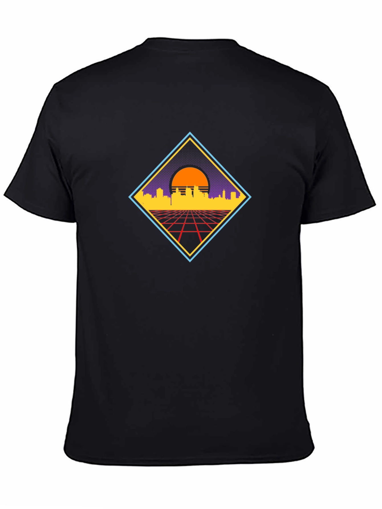 Retro Cityscape Graphic T-Shirt - Black