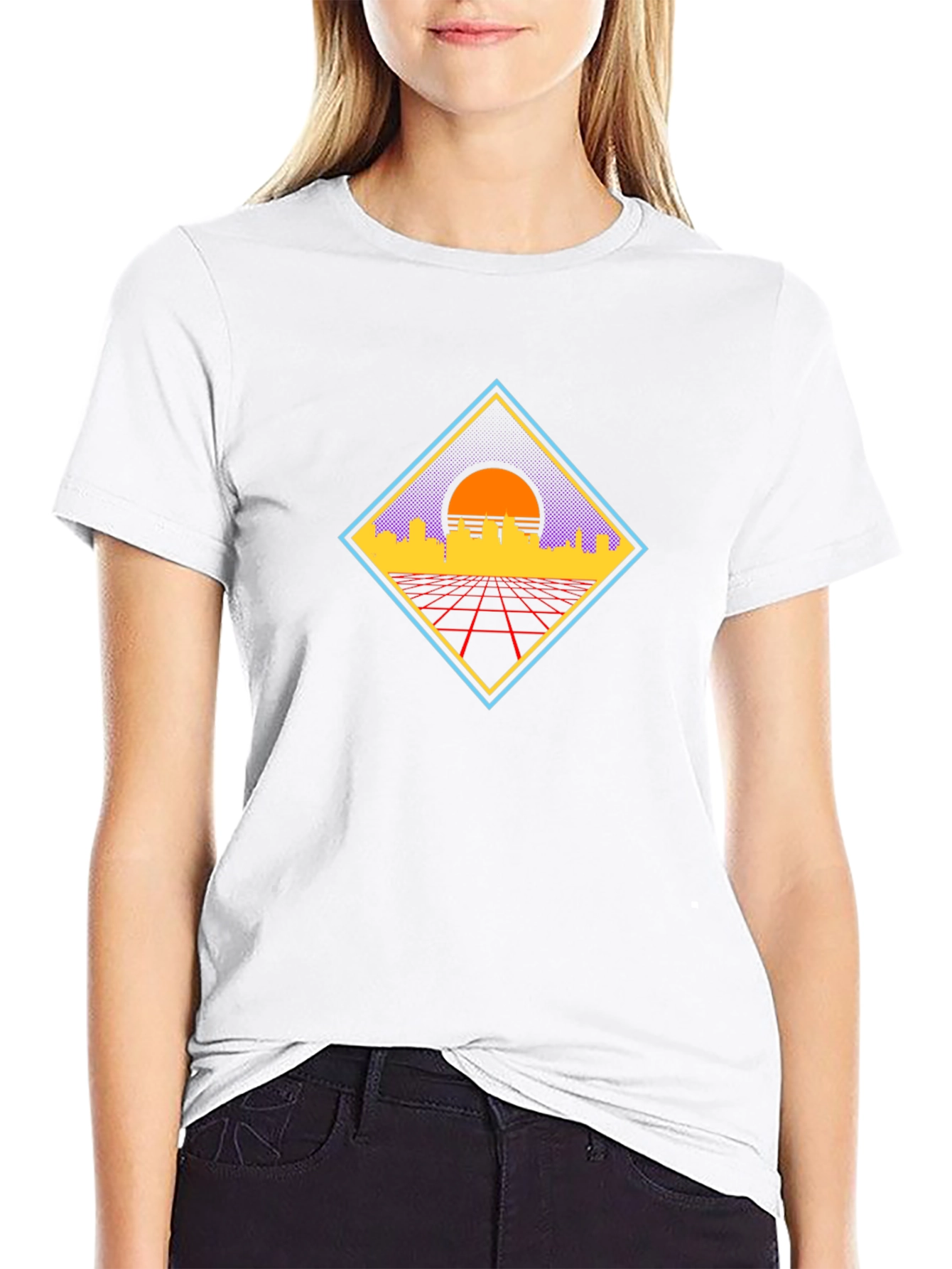 Retro Cityscape Graphic T-Shirt - Black
