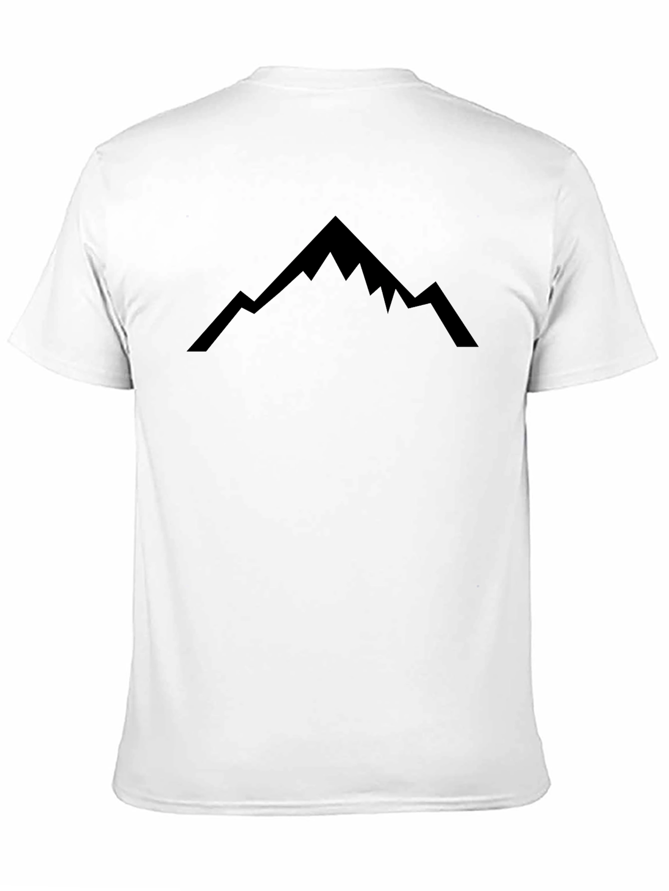 Mountain Peak Graphic Tee - Black Cotton Casual Shirt