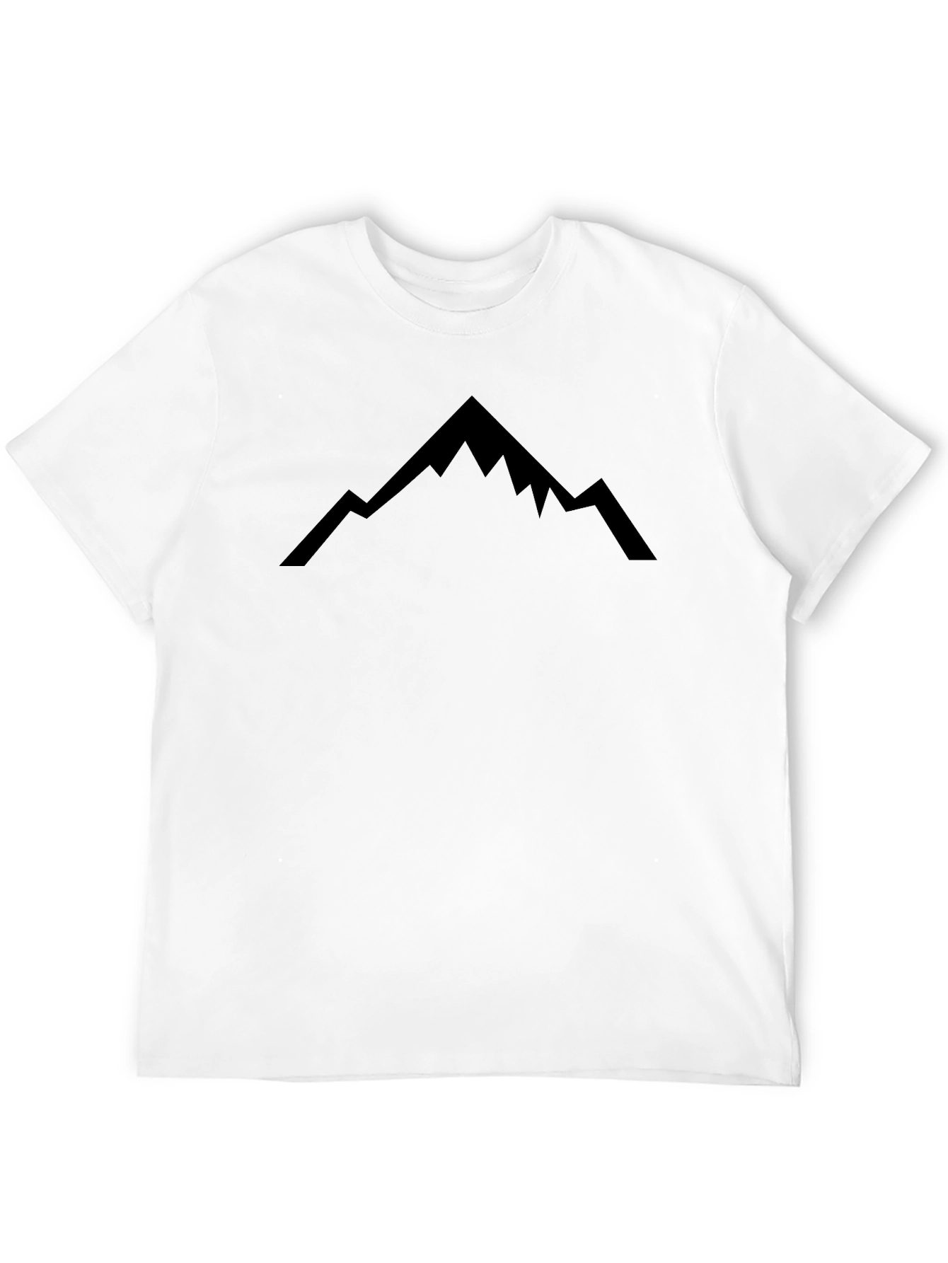 Mountain Peak Graphic Tee - Black Cotton Casual Shirt