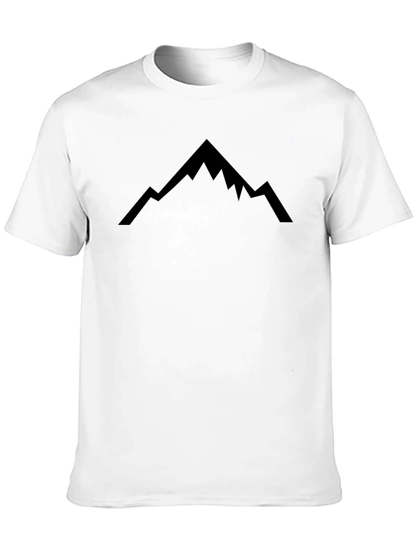 Mountain Peak Graphic Tee - Black Cotton Casual Shirt