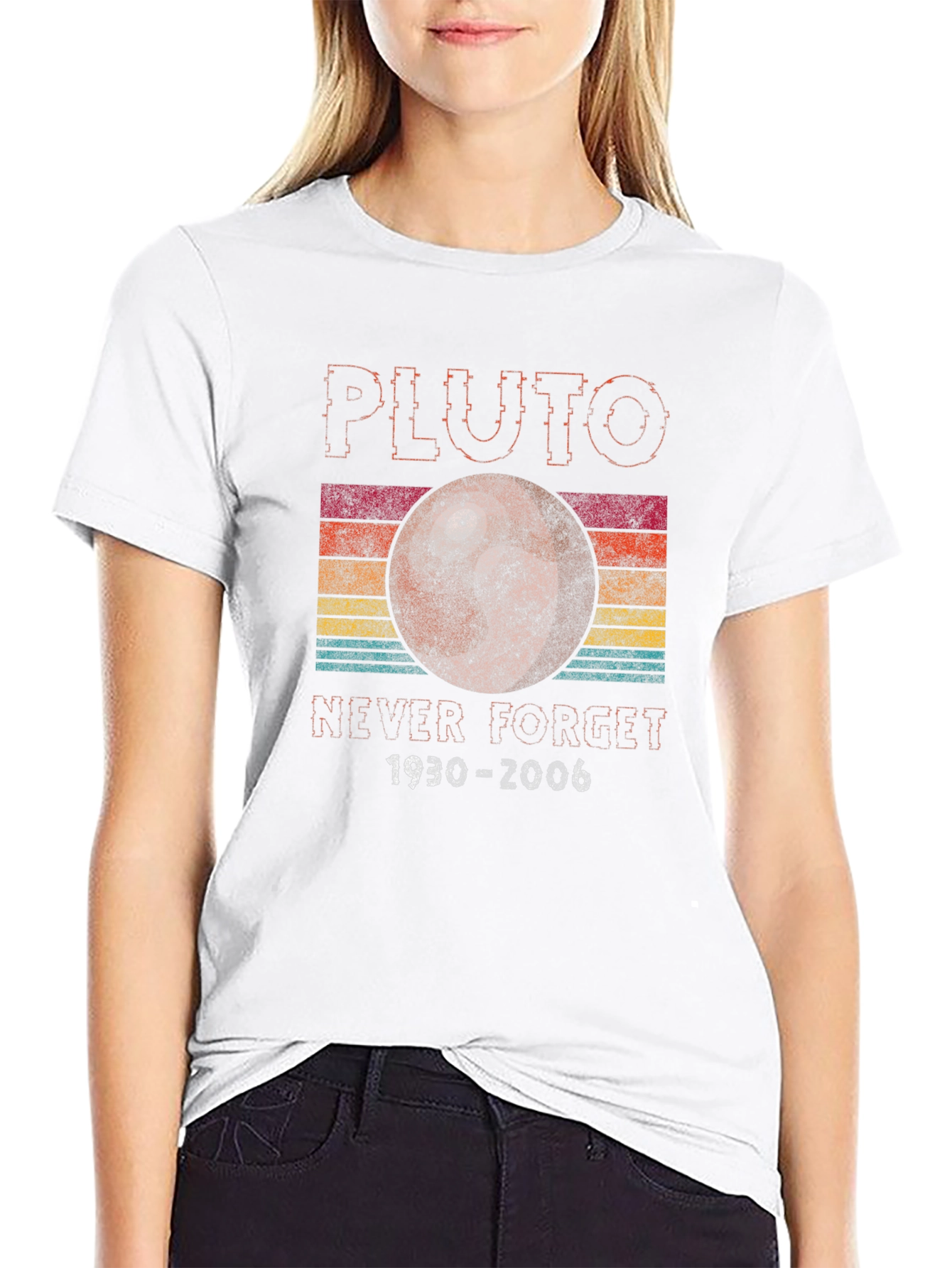 Retro Pluto Never Forget Graphic T-Shirt