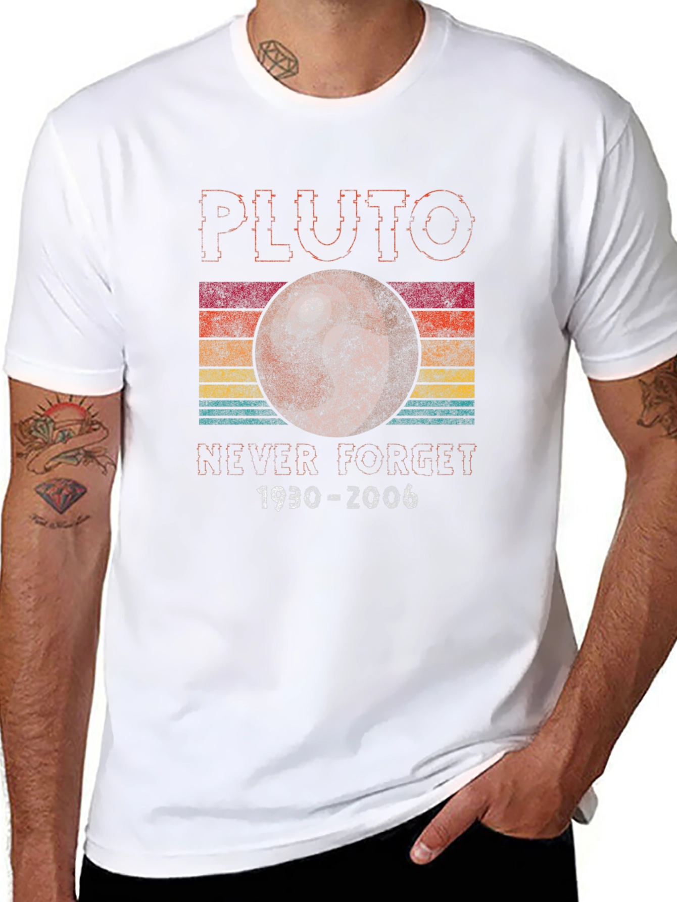 Retro Pluto Never Forget Graphic T-Shirt