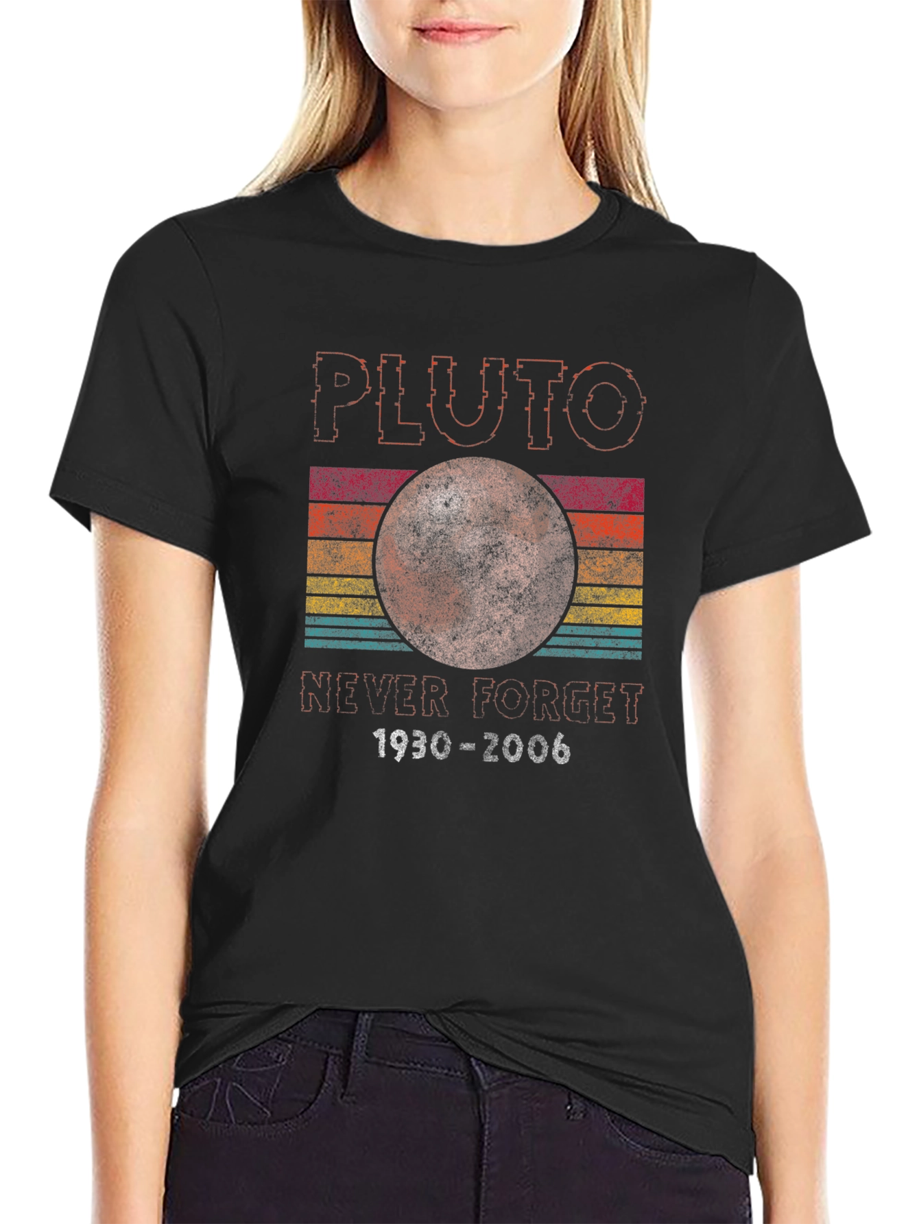Retro Pluto Never Forget Graphic T-Shirt
