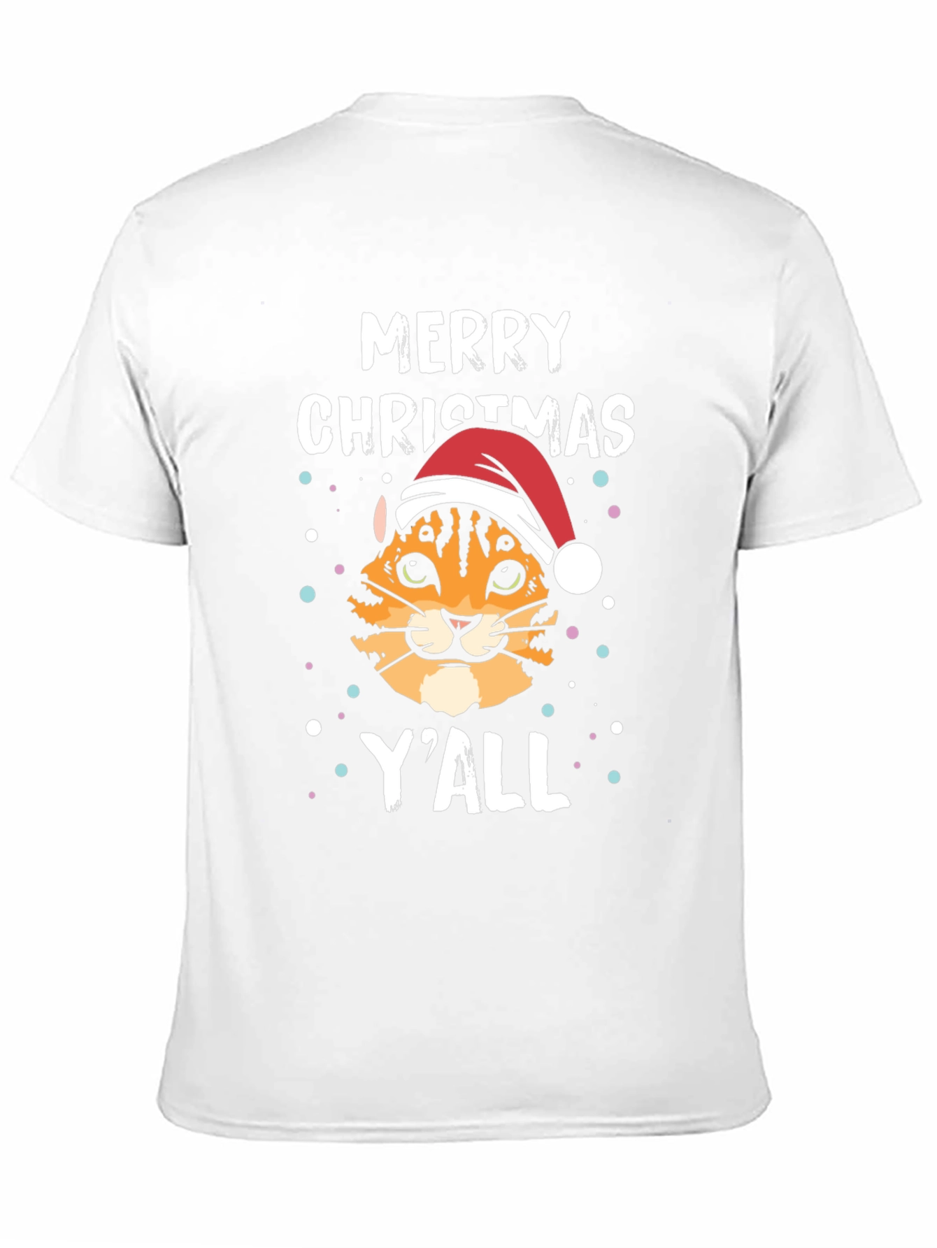 Merry Christmas Yall Cat Santa T-Shirt