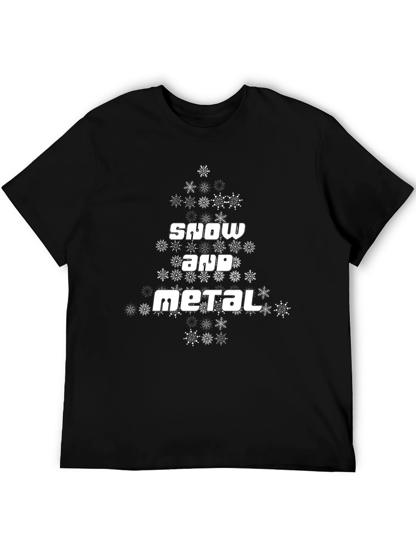 Snow and Metal Christmas Tree Graphic Tee