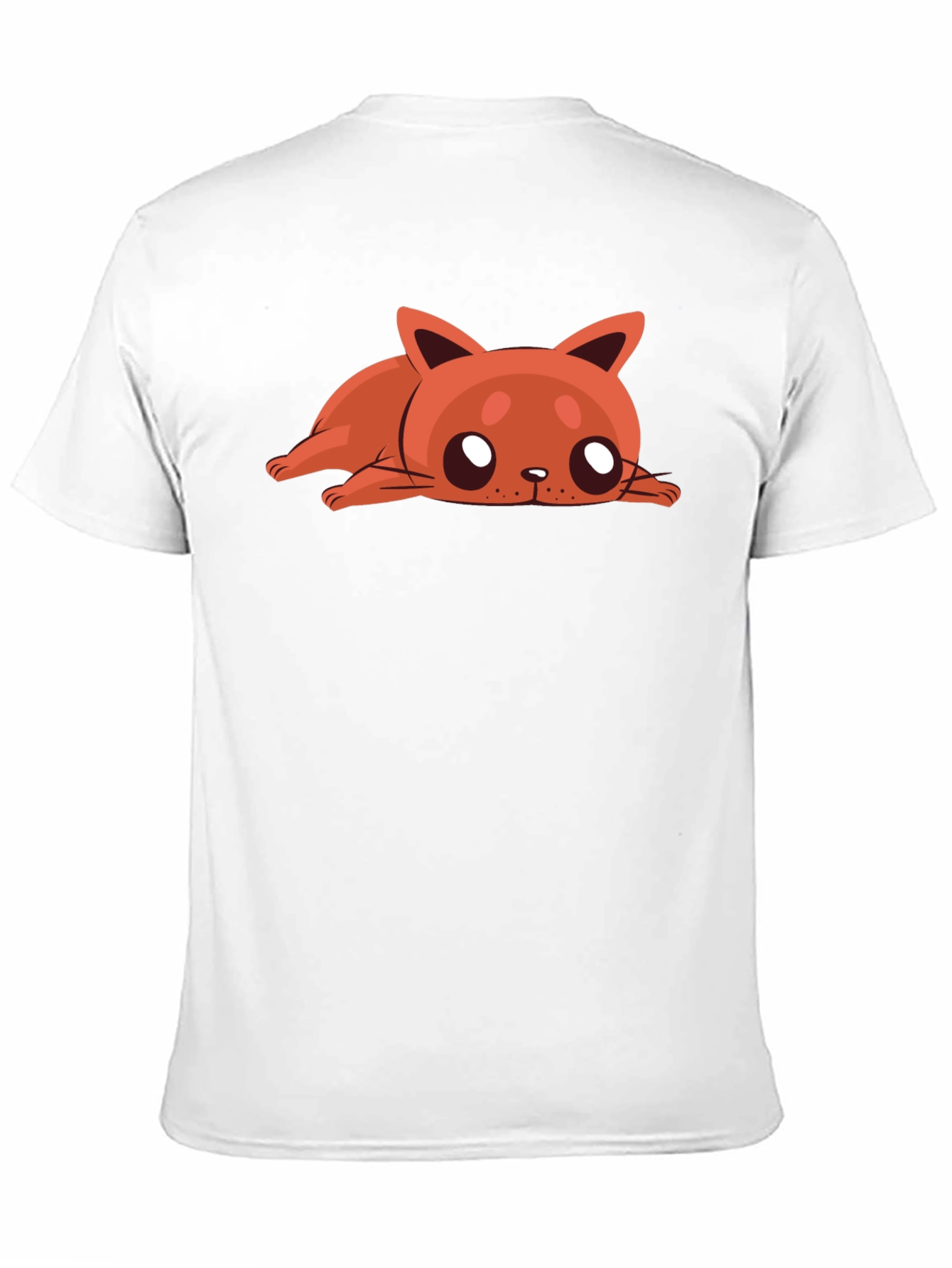 Cartoon Cat Graphic Tee - Relaxed Fit Black T-Shirt