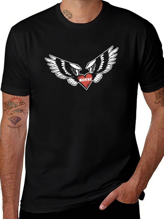 Nurse Heart Wings Graphic T-Shirt