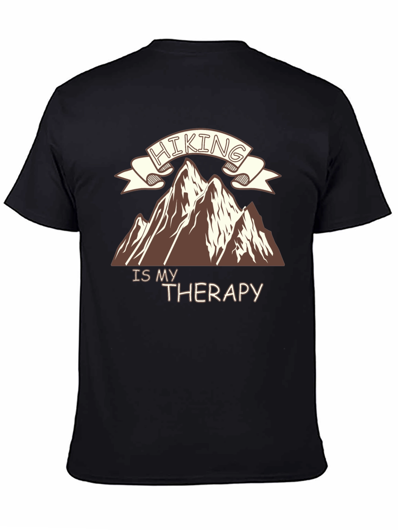 Hiking is My Therapy Graphic Tee - Black