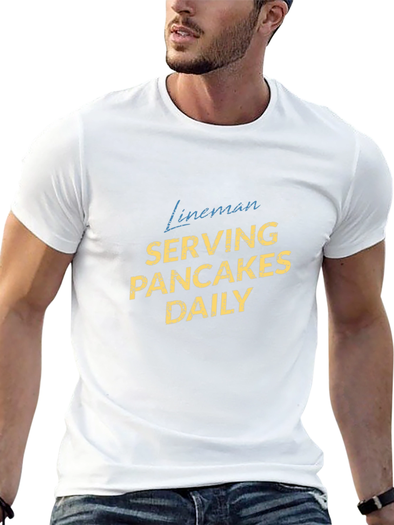 Lineman Serving Pancakes Daily Tee