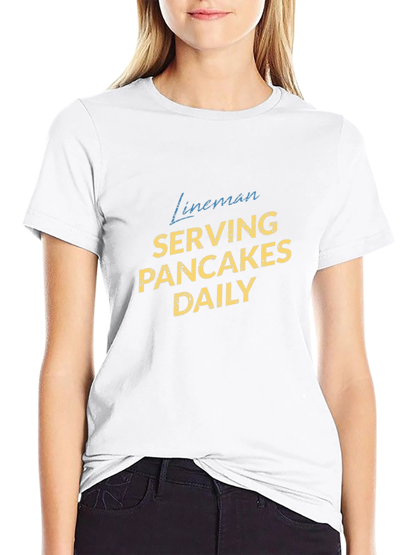 Lineman Serving Pancakes Daily Tee