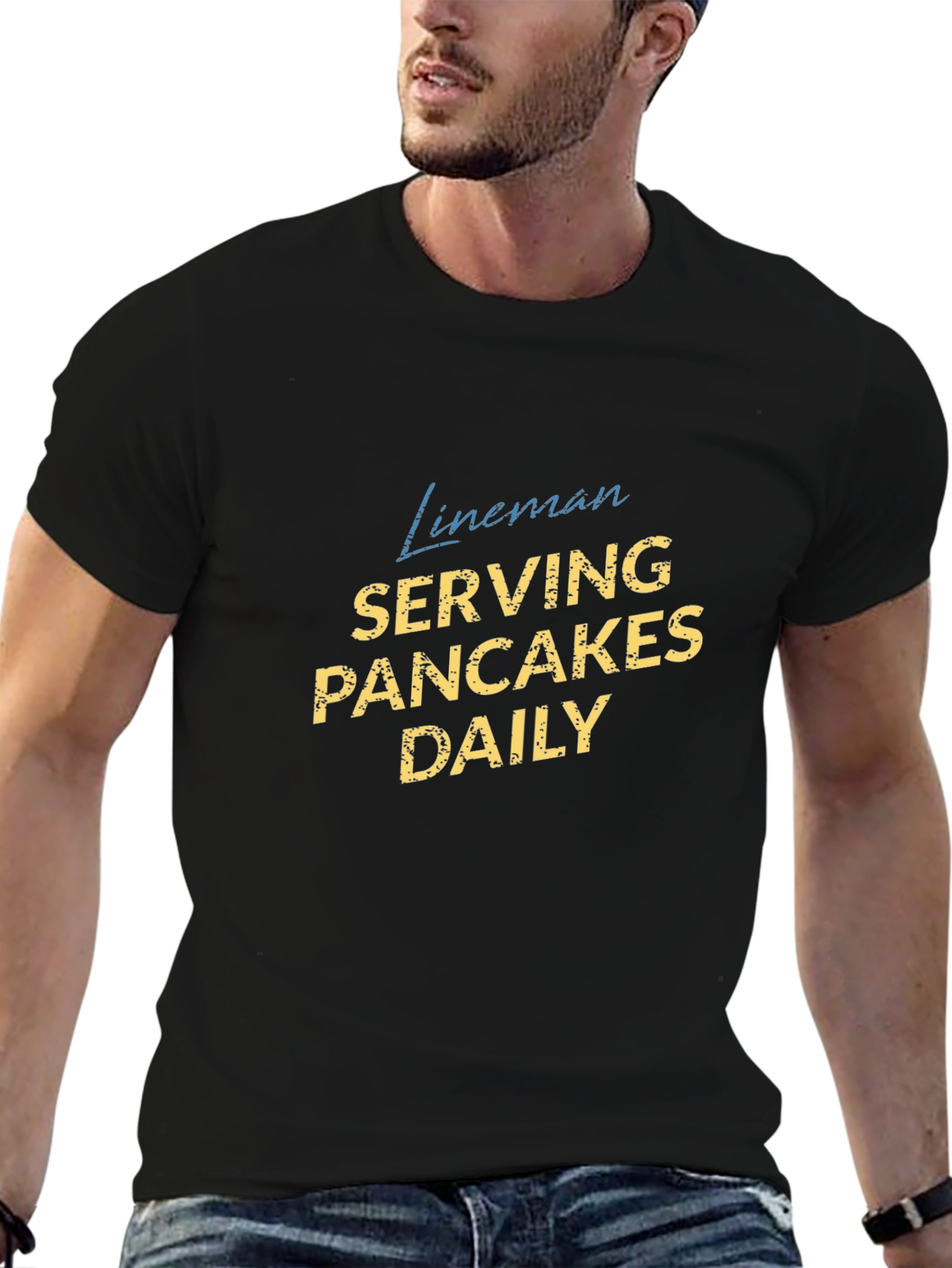Lineman Serving Pancakes Daily Tee