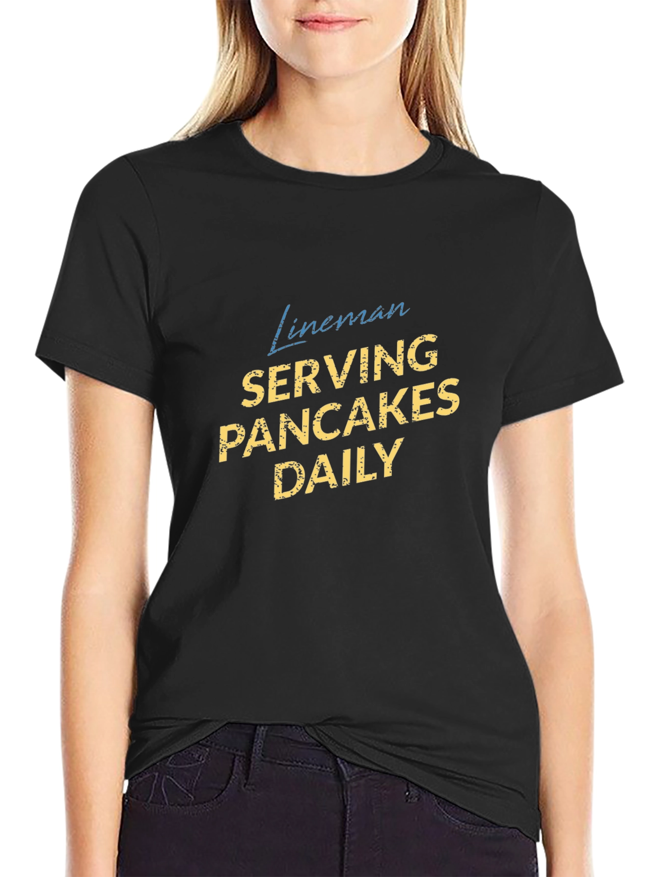 Lineman Serving Pancakes Daily Tee
