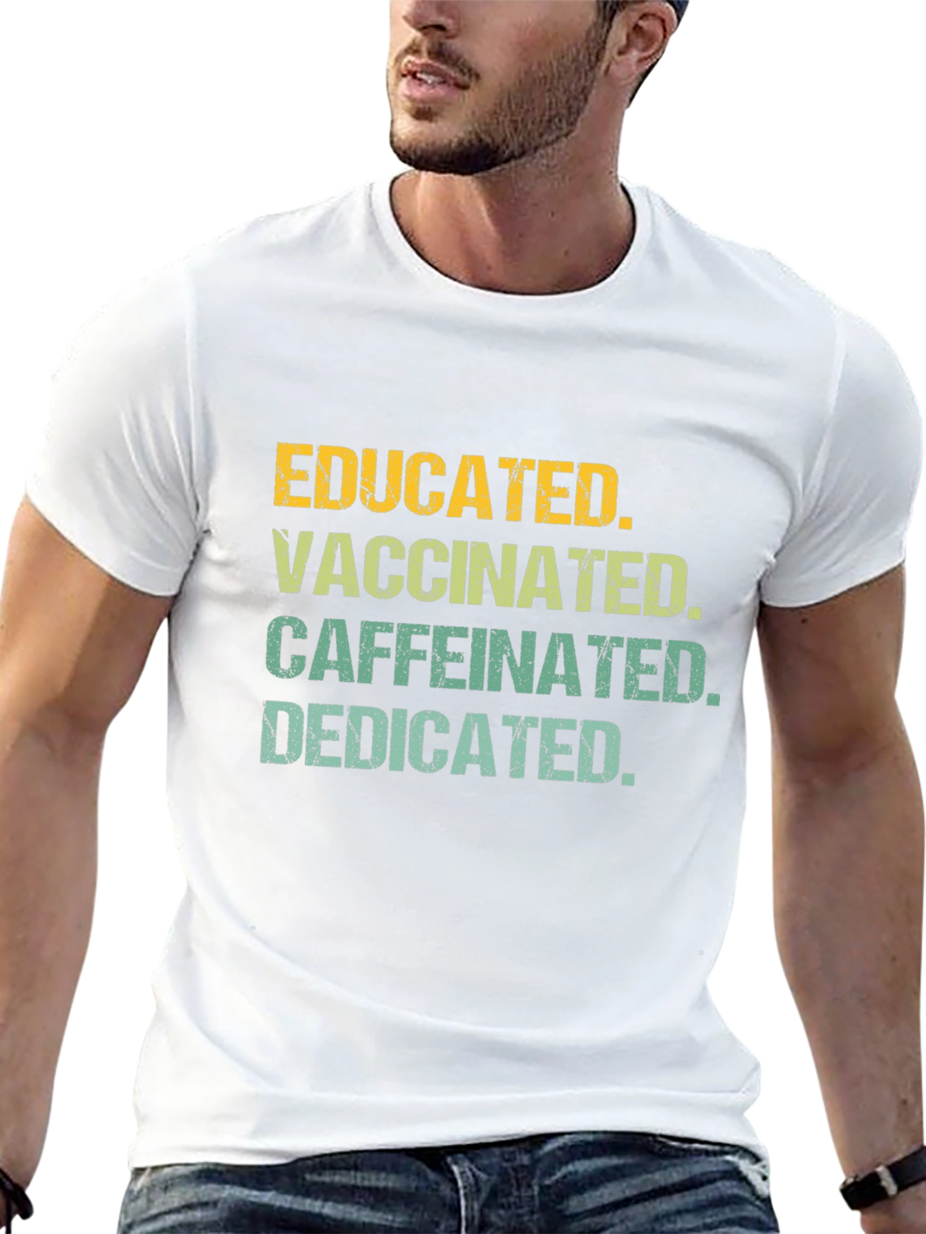 Educated Vaccinated Caffeinated Dedicated Tee