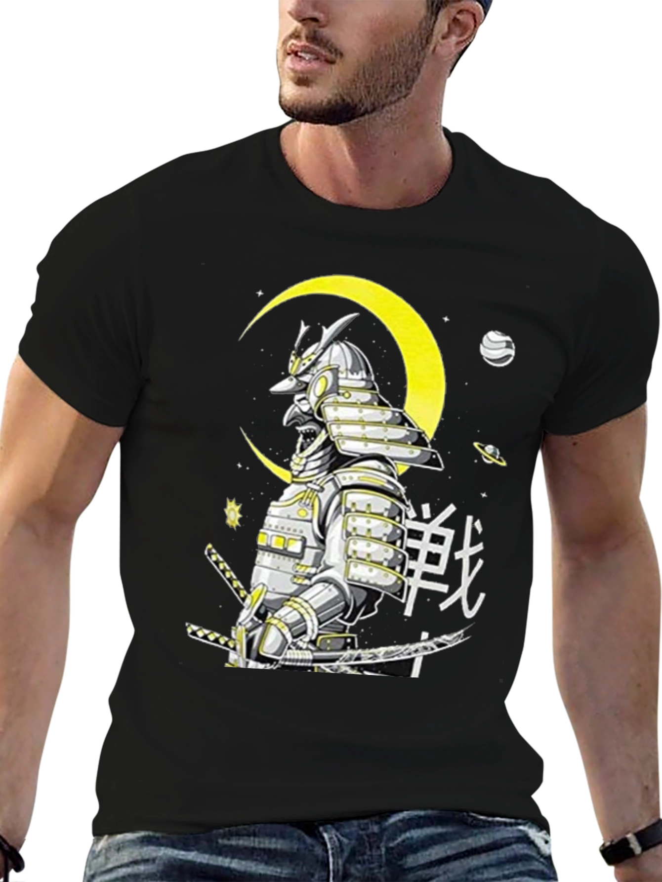 Samurai Warrior Graphic T-Shirt - Black