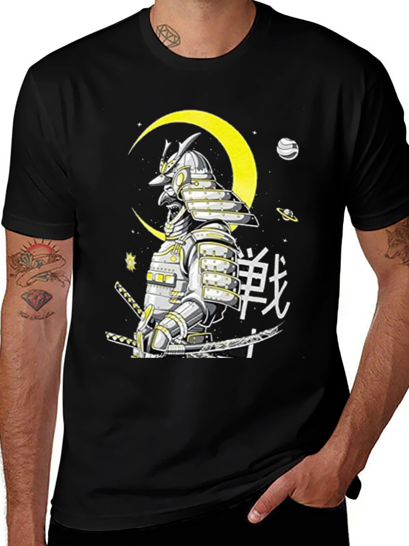 Samurai Warrior Graphic T-Shirt - Black