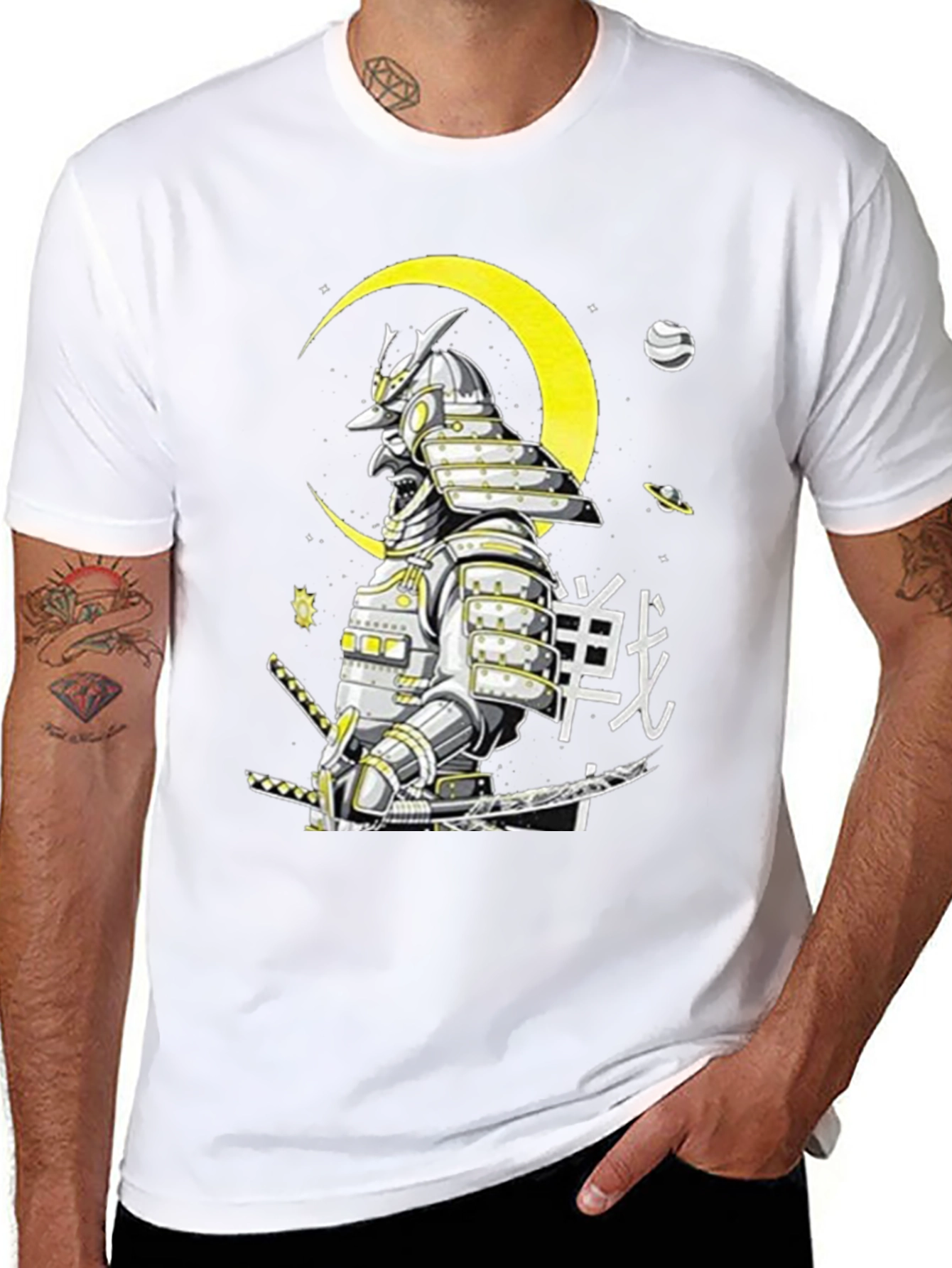 Samurai Warrior Graphic T-Shirt - Black