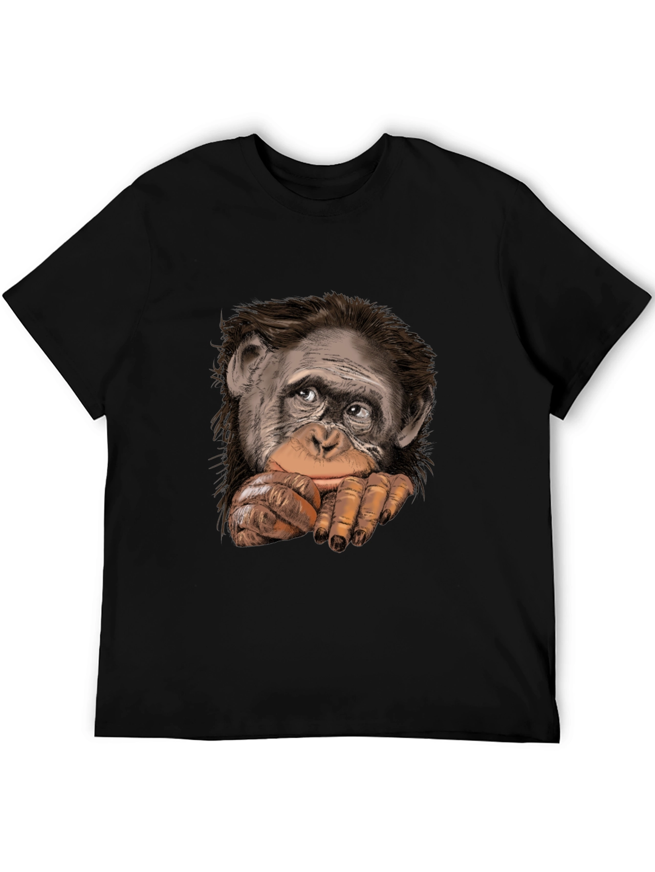 Chimpanzee Graphic Black T-Shirt - Casual Style