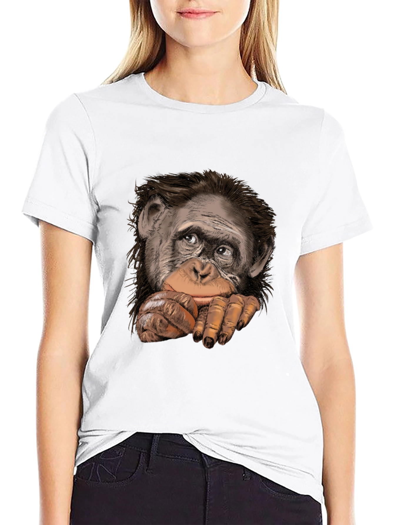 Chimpanzee Graphic Black T-Shirt - Casual Style