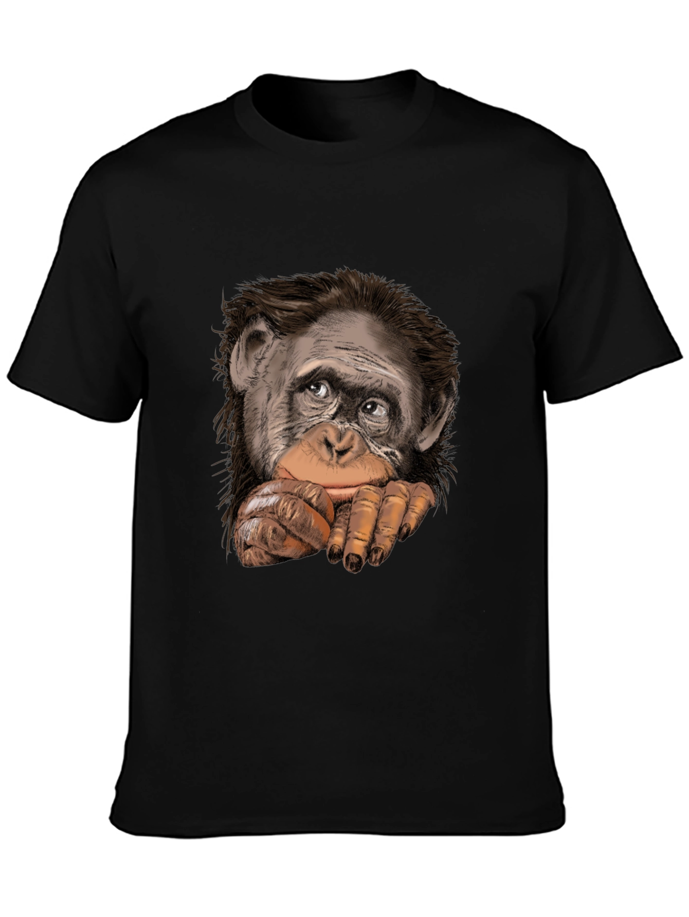 Chimpanzee Graphic Black T-Shirt - Casual Style