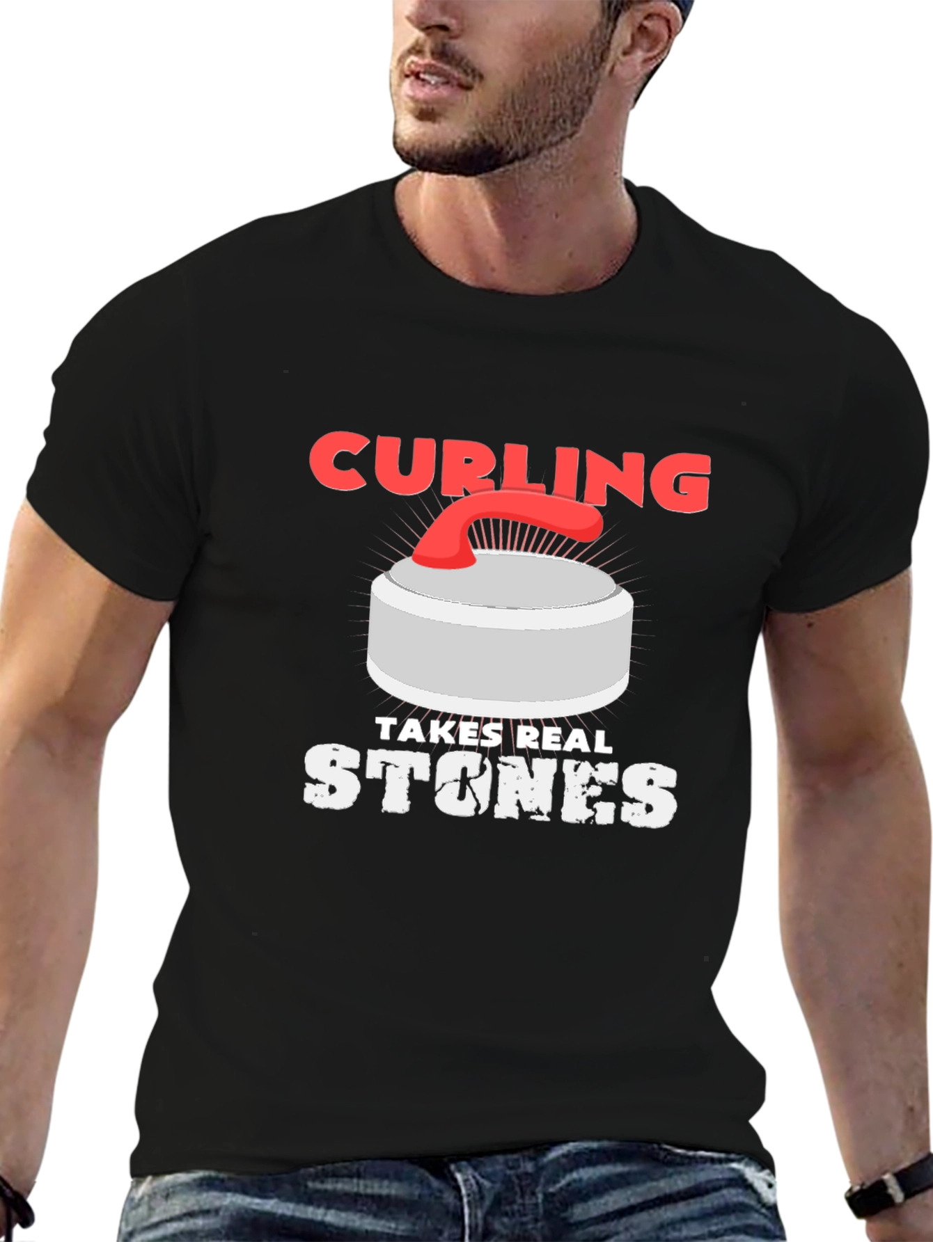 Curling Takes Real Stones Graphic T-Shirt