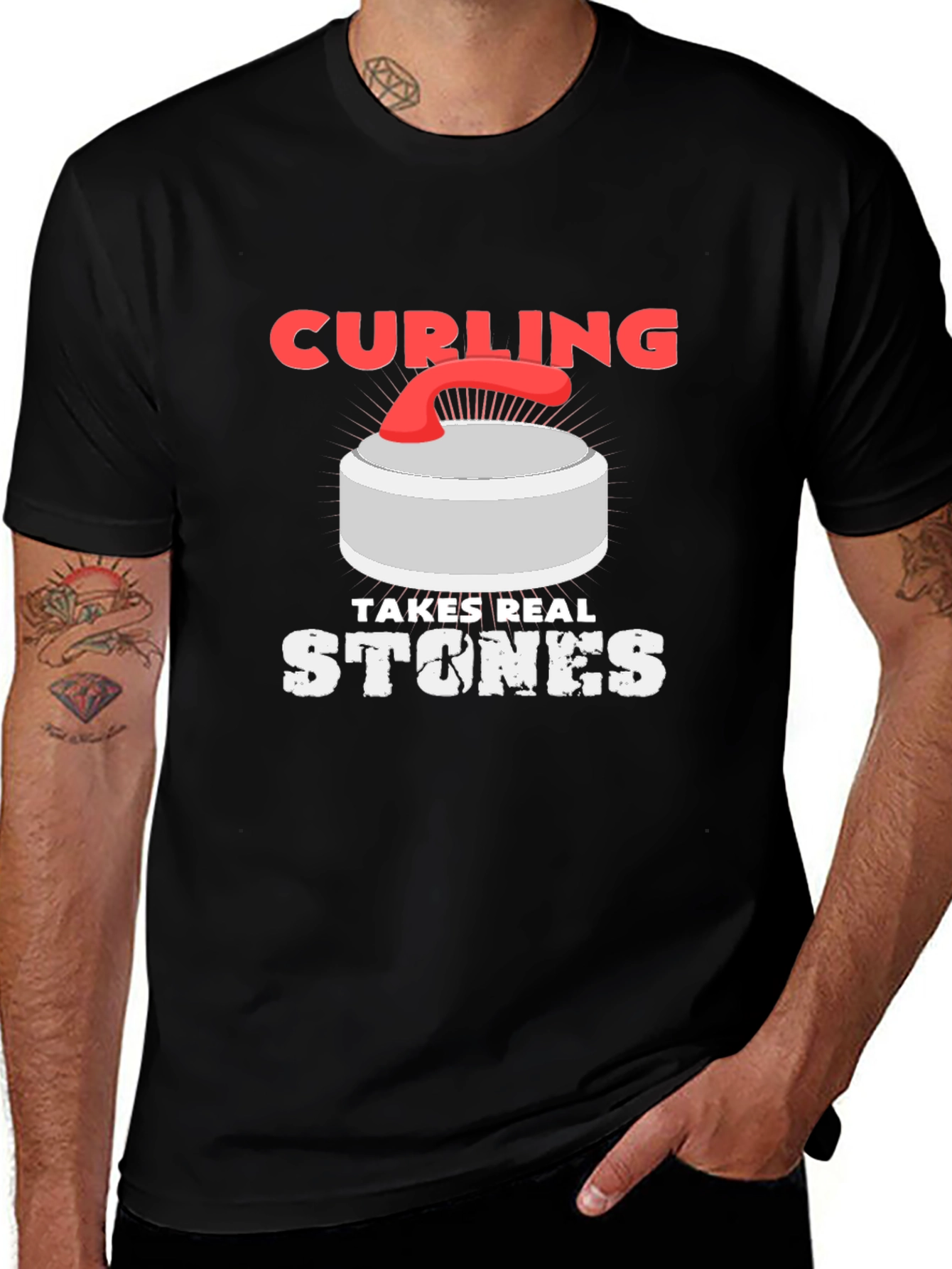 Curling Takes Real Stones Graphic T-Shirt