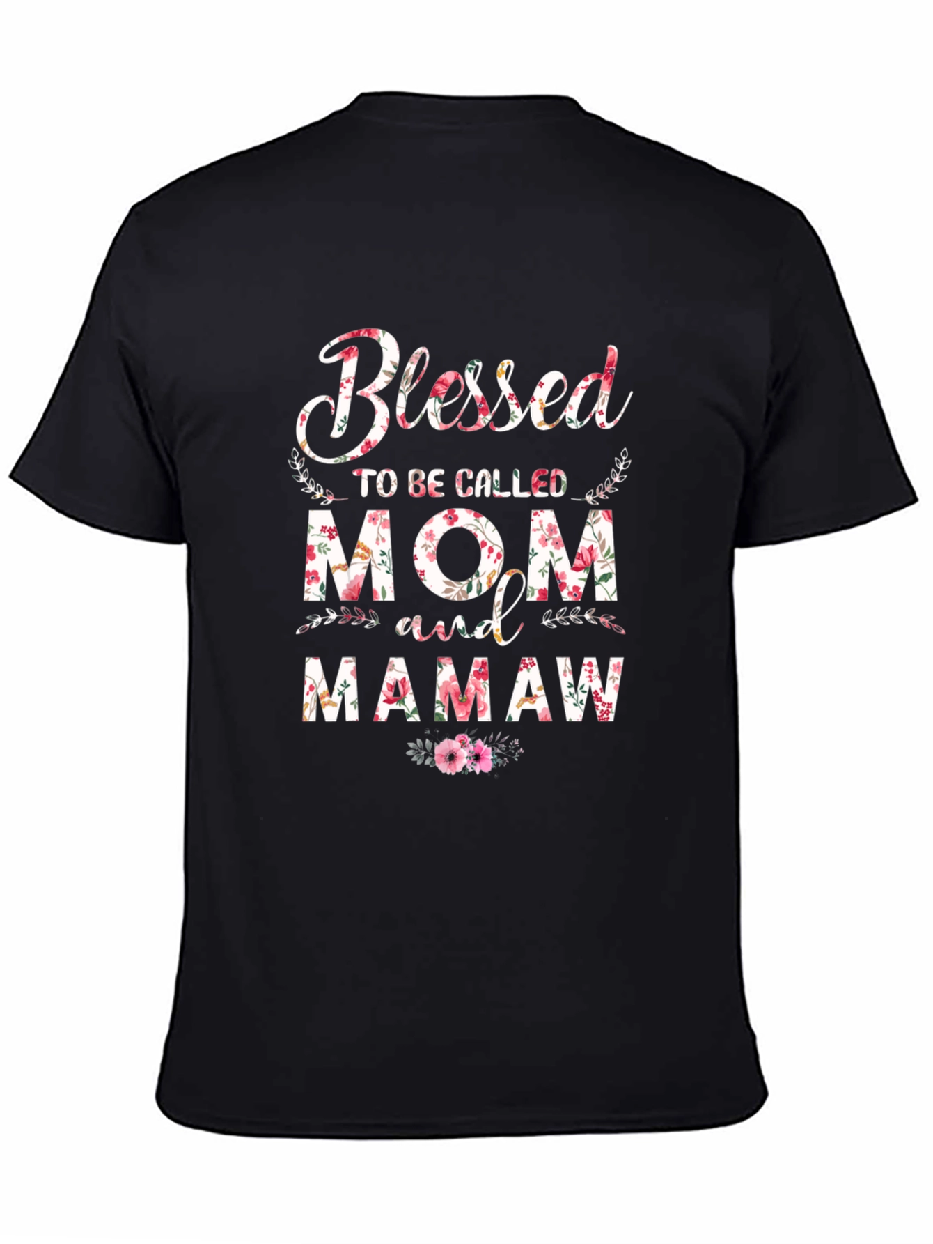 Blessed Mom & Mamaw Floral Graphic T-Shirt