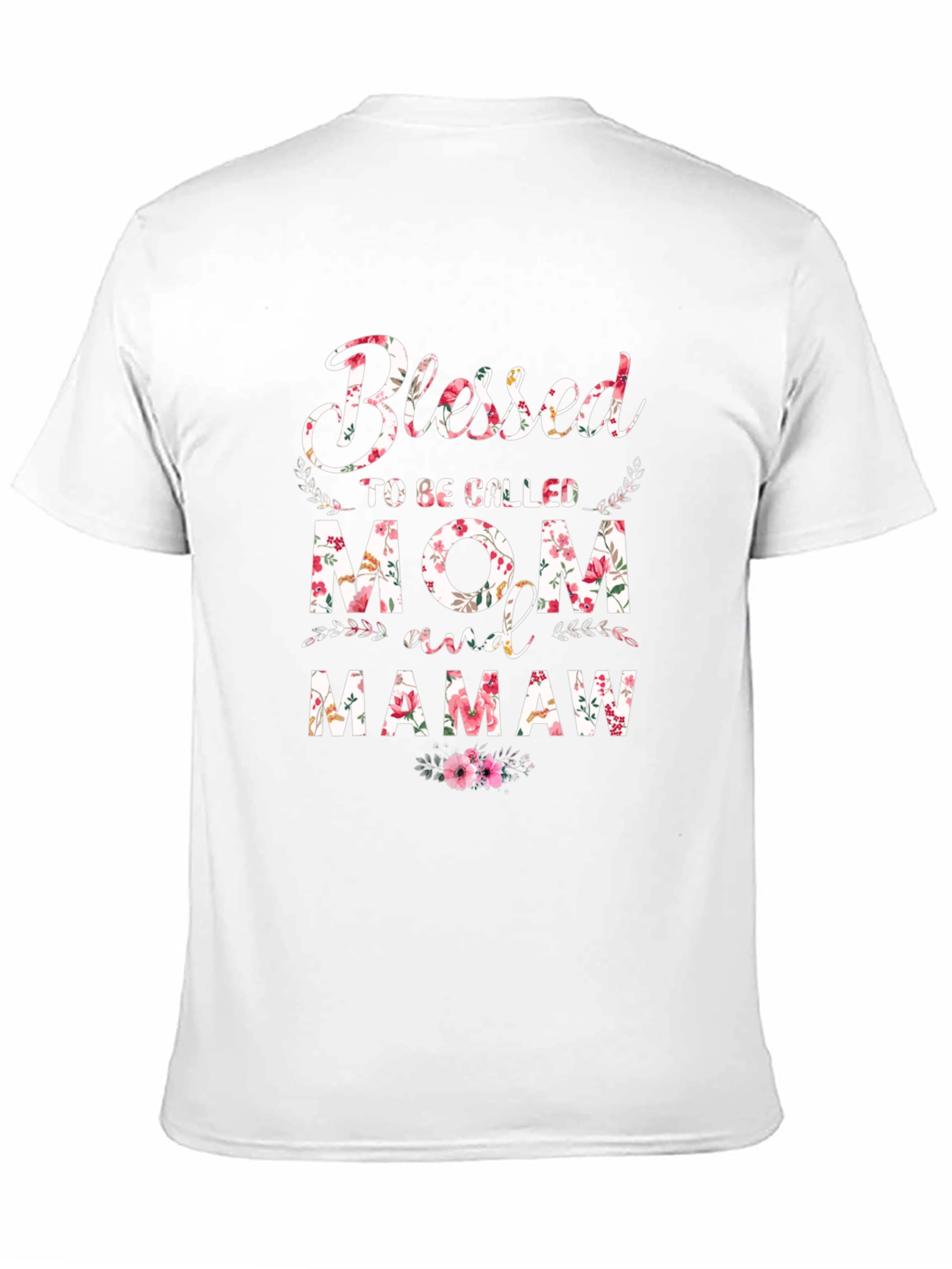 Blessed Mom & Mamaw Floral Graphic T-Shirt