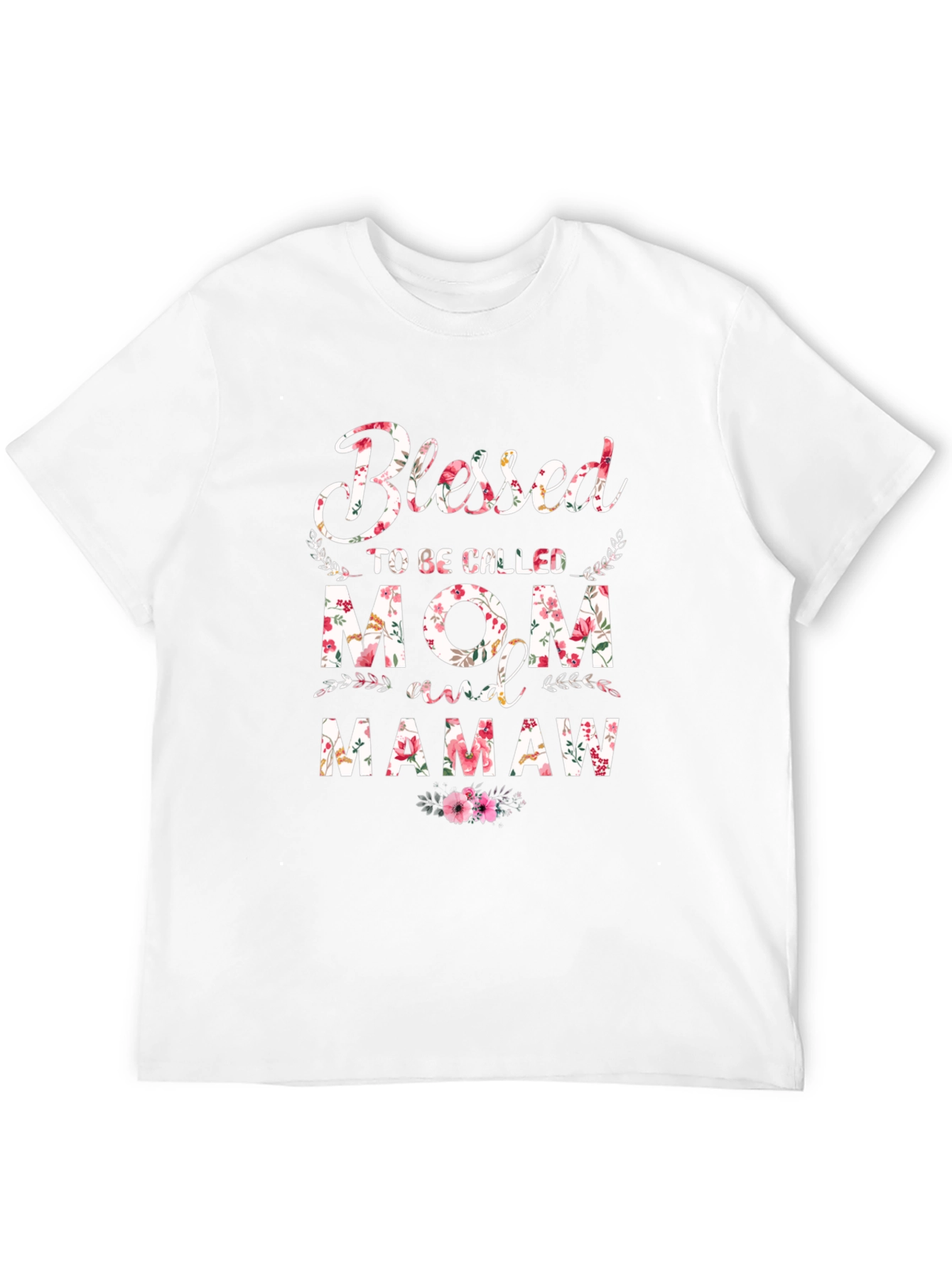 Blessed Mom & Mamaw Floral Graphic T-Shirt