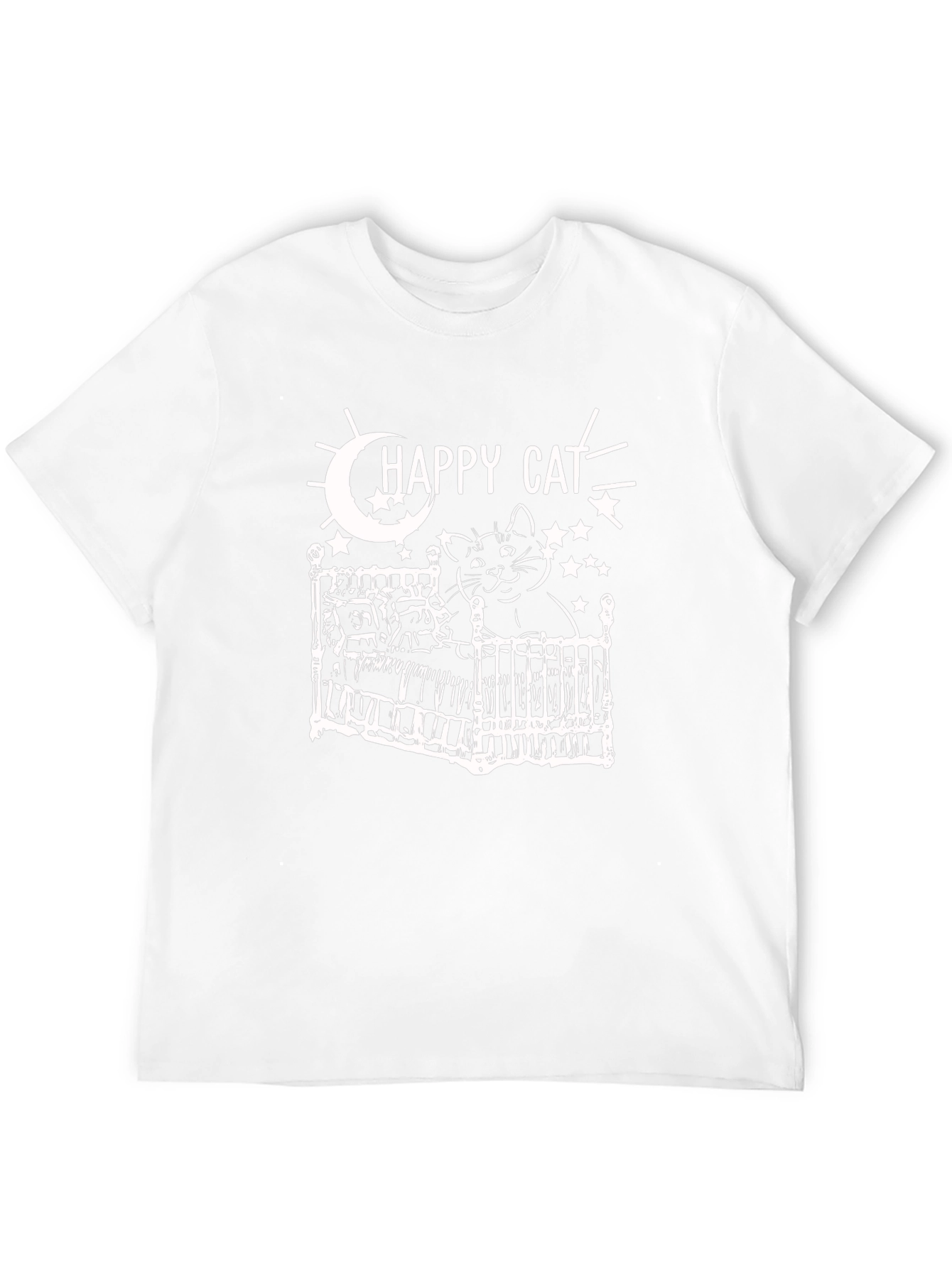 Happy Cat in Bed T-Shirt - Soft Cotton Tee