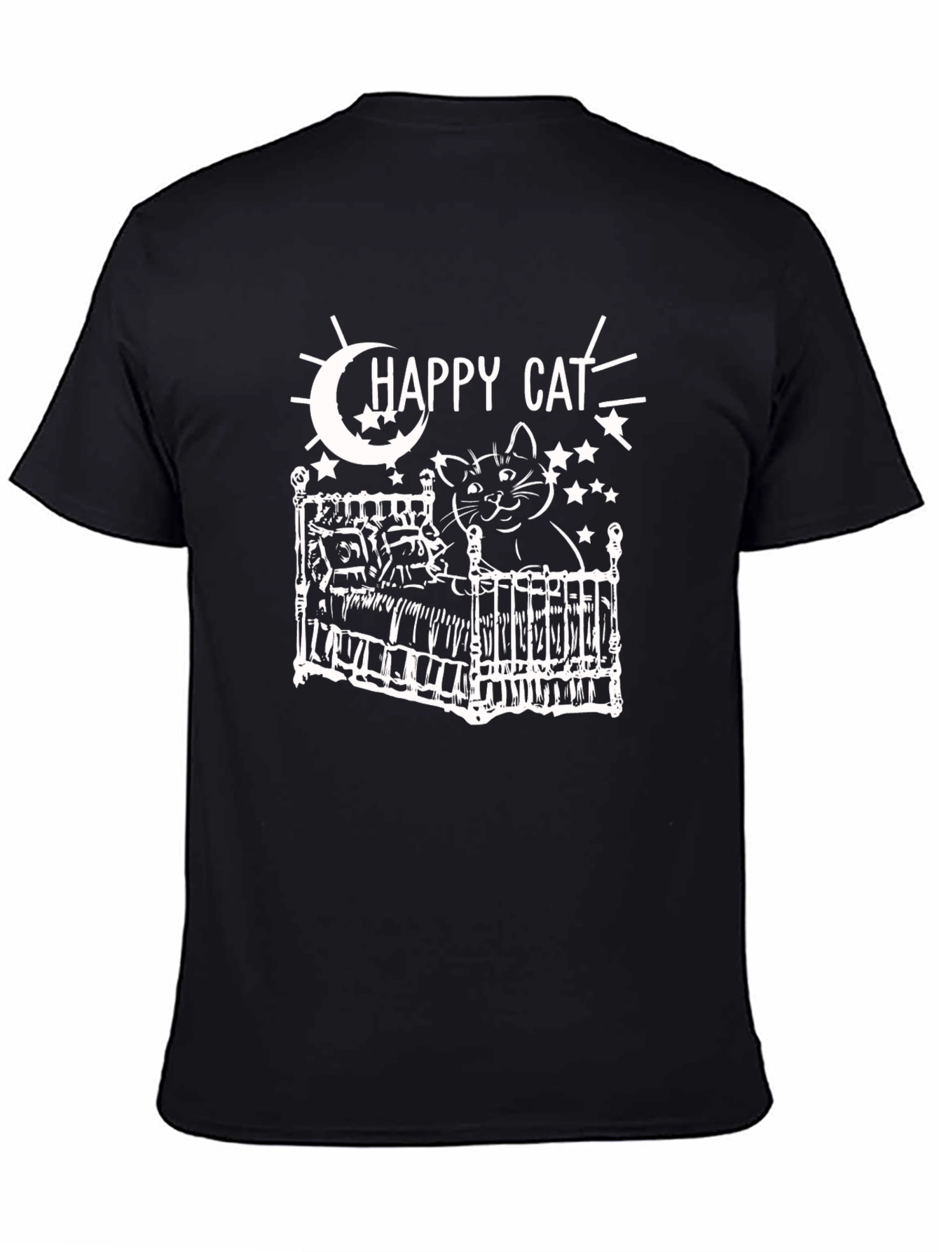 Happy Cat in Bed T-Shirt - Soft Cotton Tee
