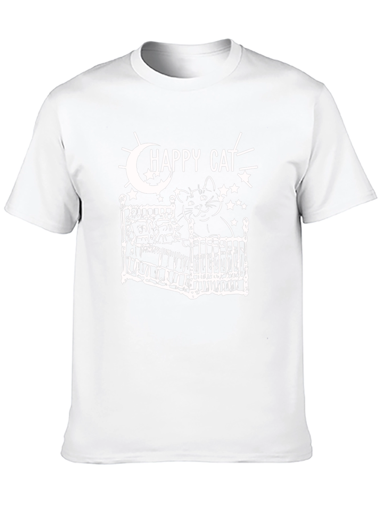 Happy Cat in Bed T-Shirt - Soft Cotton Tee