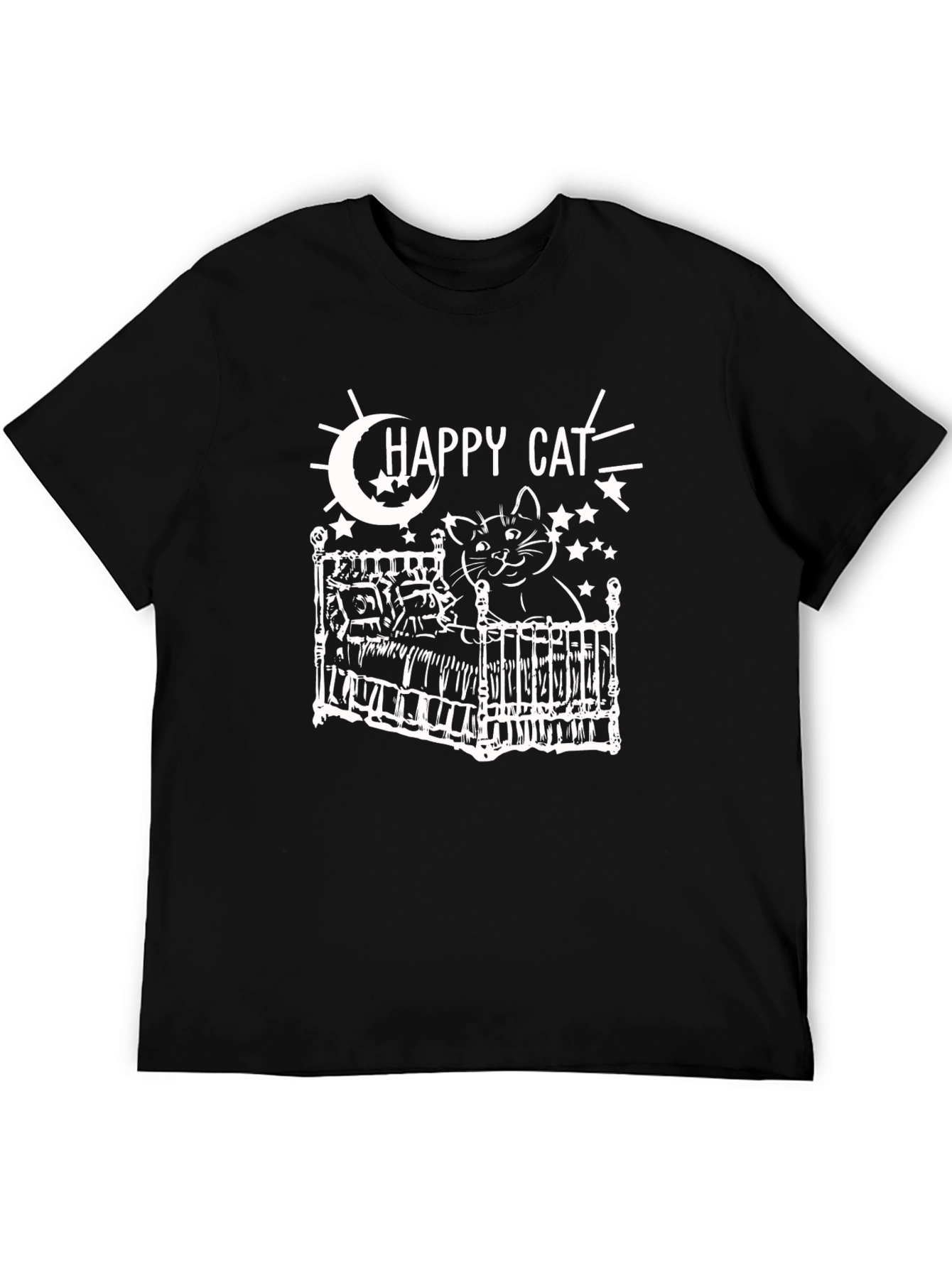 Happy Cat in Bed T-Shirt - Soft Cotton Tee